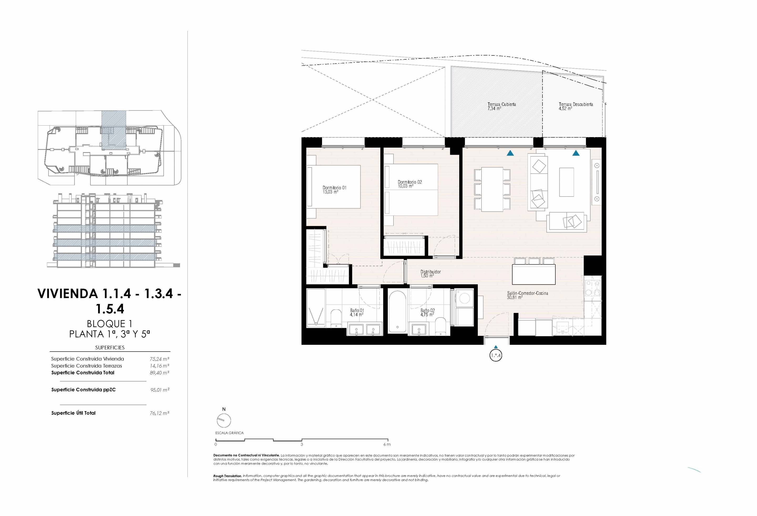 Floor plan of the 2-bedroom apartment in Playas Del Torres (view 20)