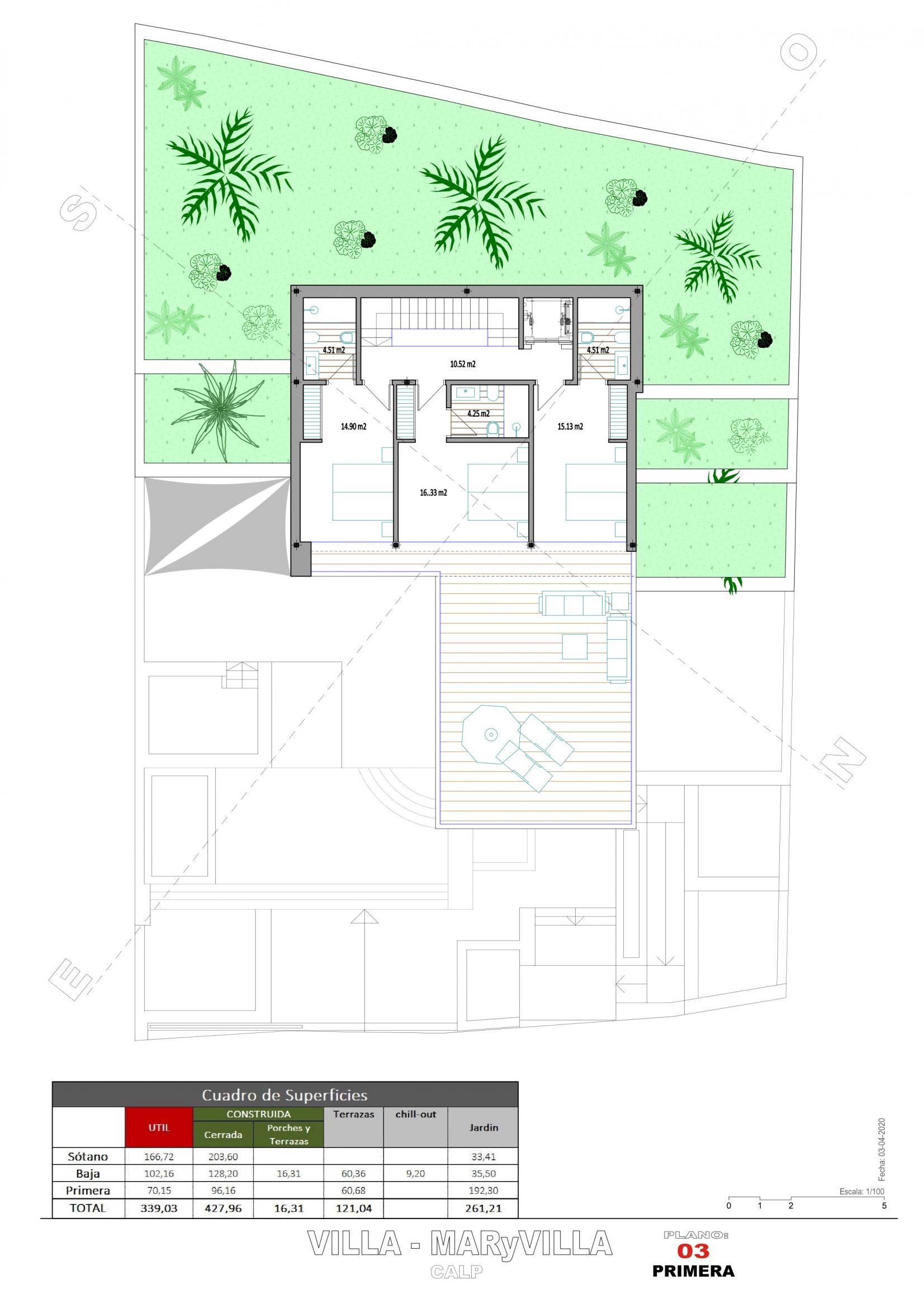Plan view of villa layout, Maryvilla, Calpe