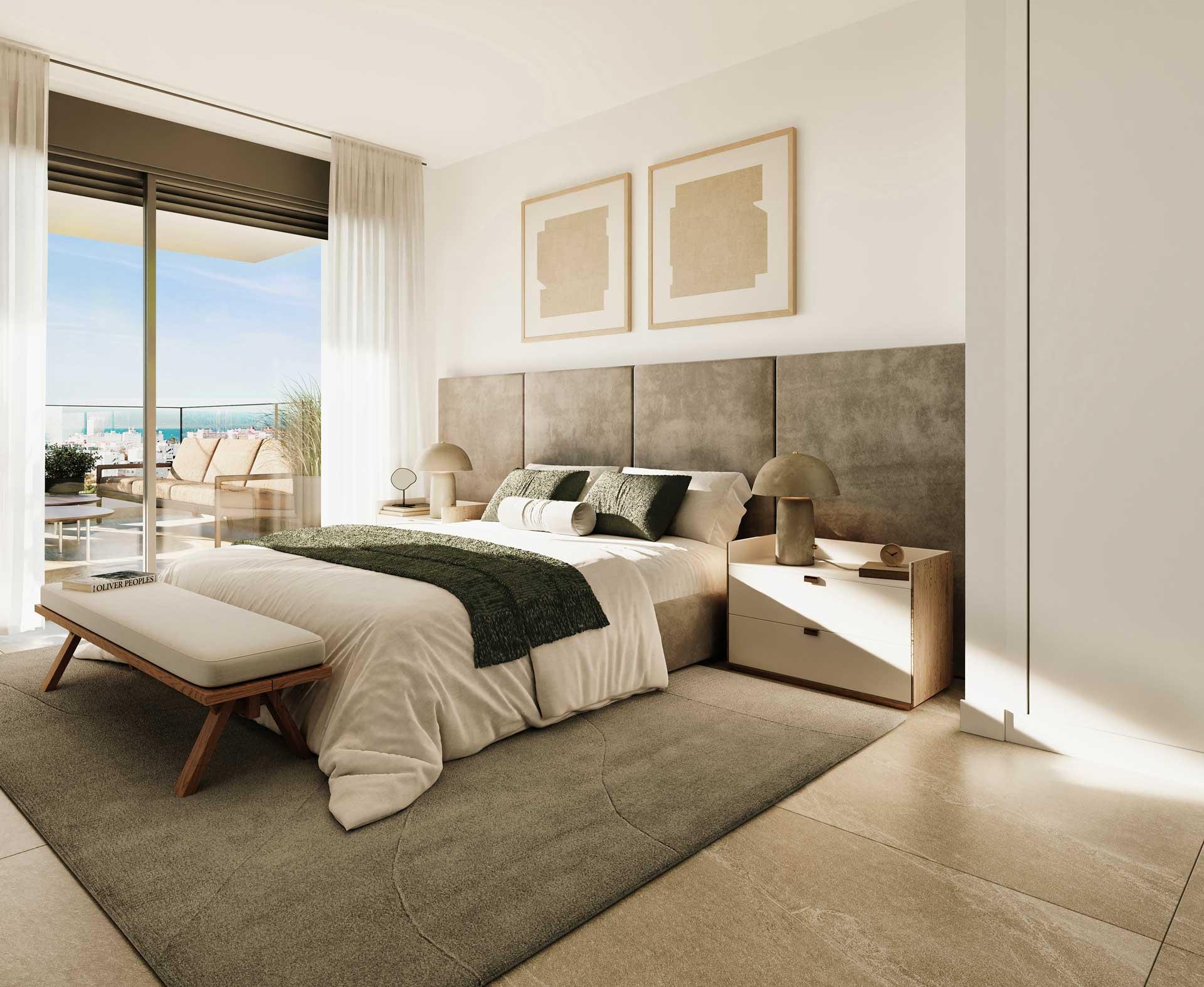 Second bedroom in 3-bedroom new-build apartment, Las Mesas, Estepona