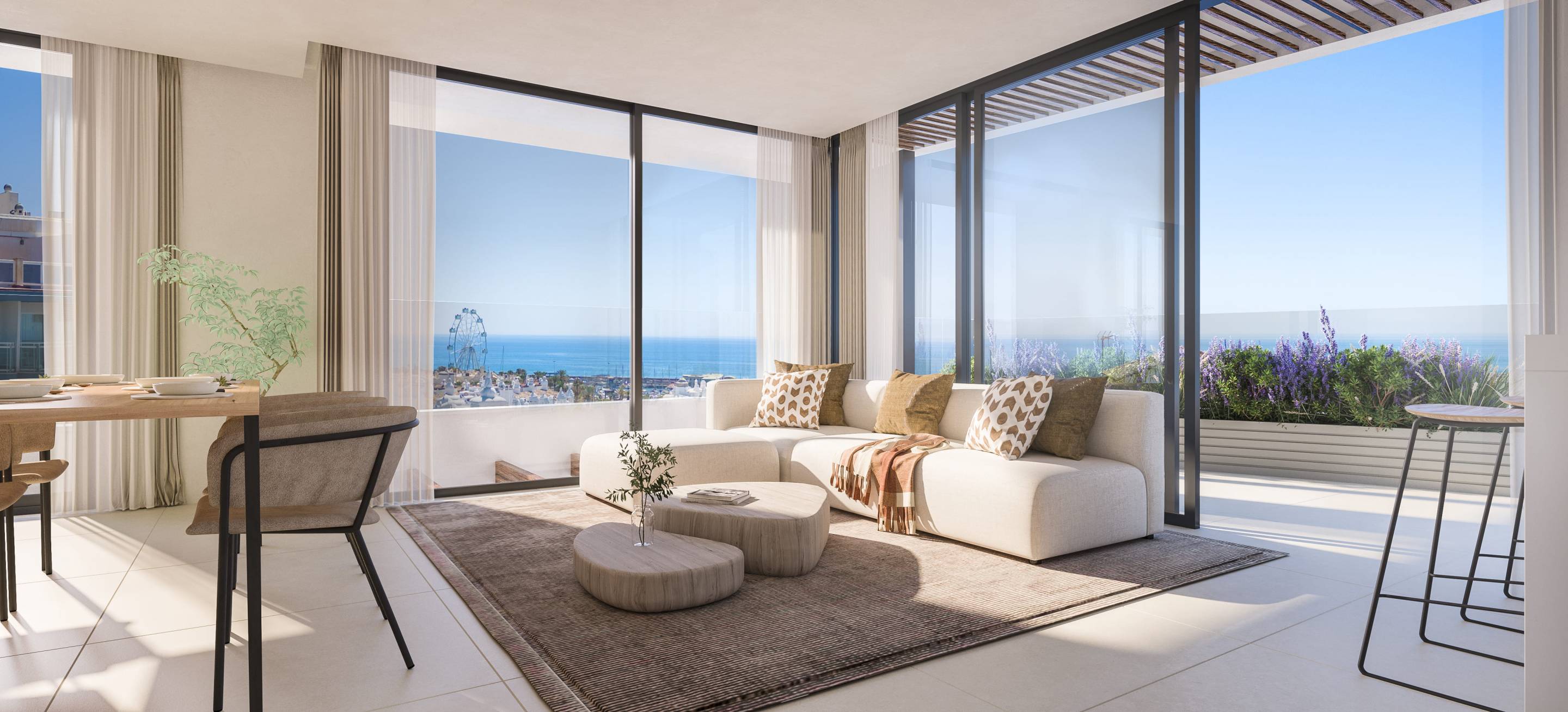 Communal pool in new-build development, Puerto Marina, Benalmádena