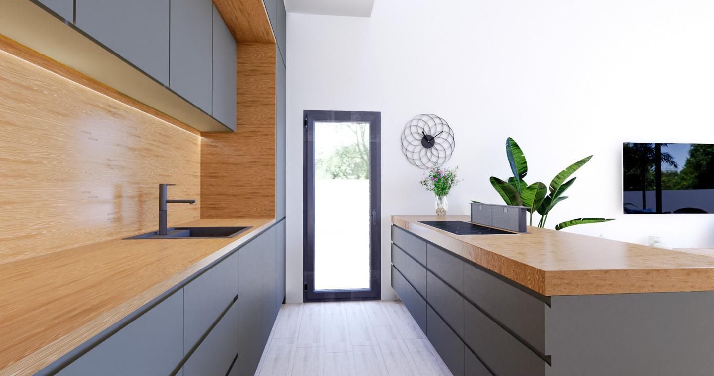 Hallway in 5-bedroom new-build villa, Camporrosso Village, Finestrat
