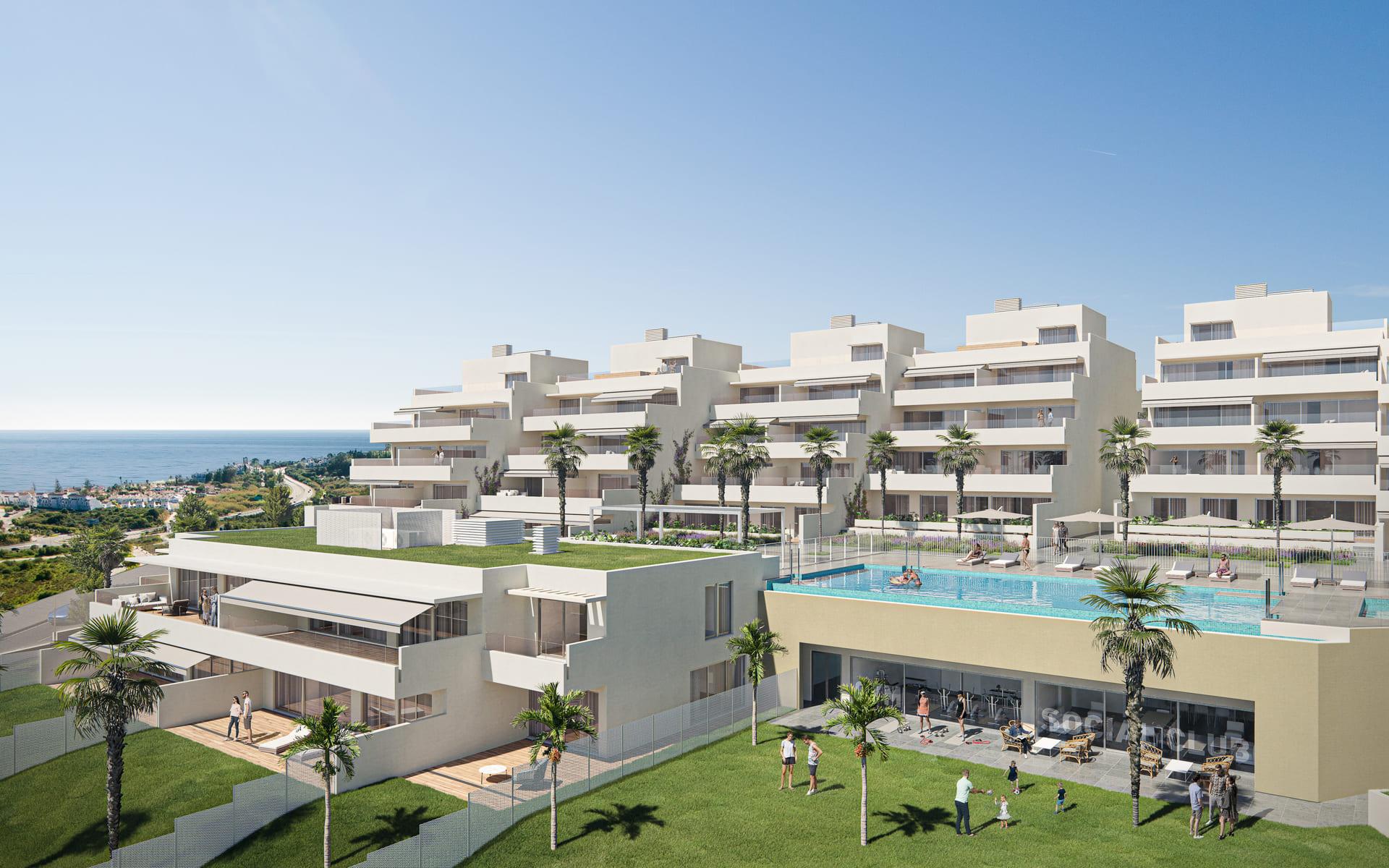 Floor plan of 3-bedroom apartment, first floor, Arroyo Enmedio, Estepona