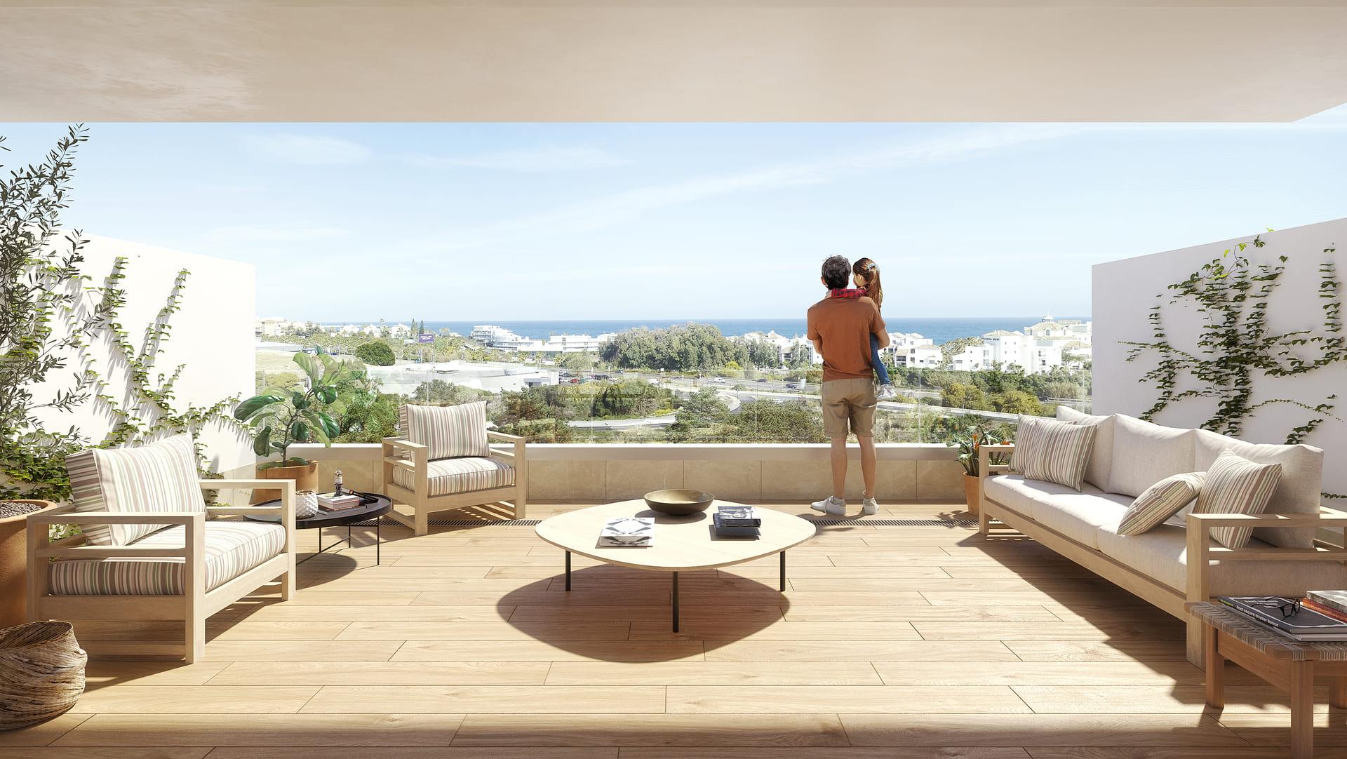 Interior hallway in 1-bedroom new-build apartment, Arroyo Enmedio, Estepona