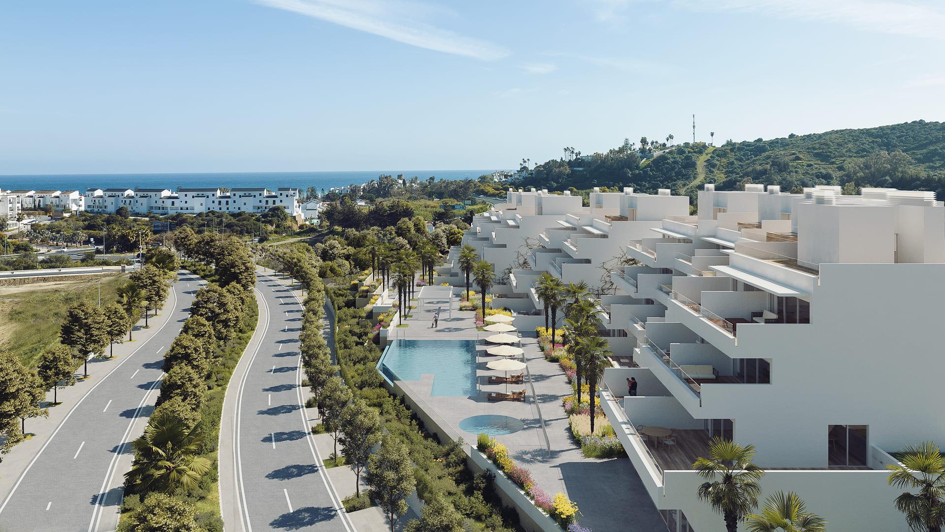 Communal gardens in new-build development, Arroyo Enmedio, Estepona