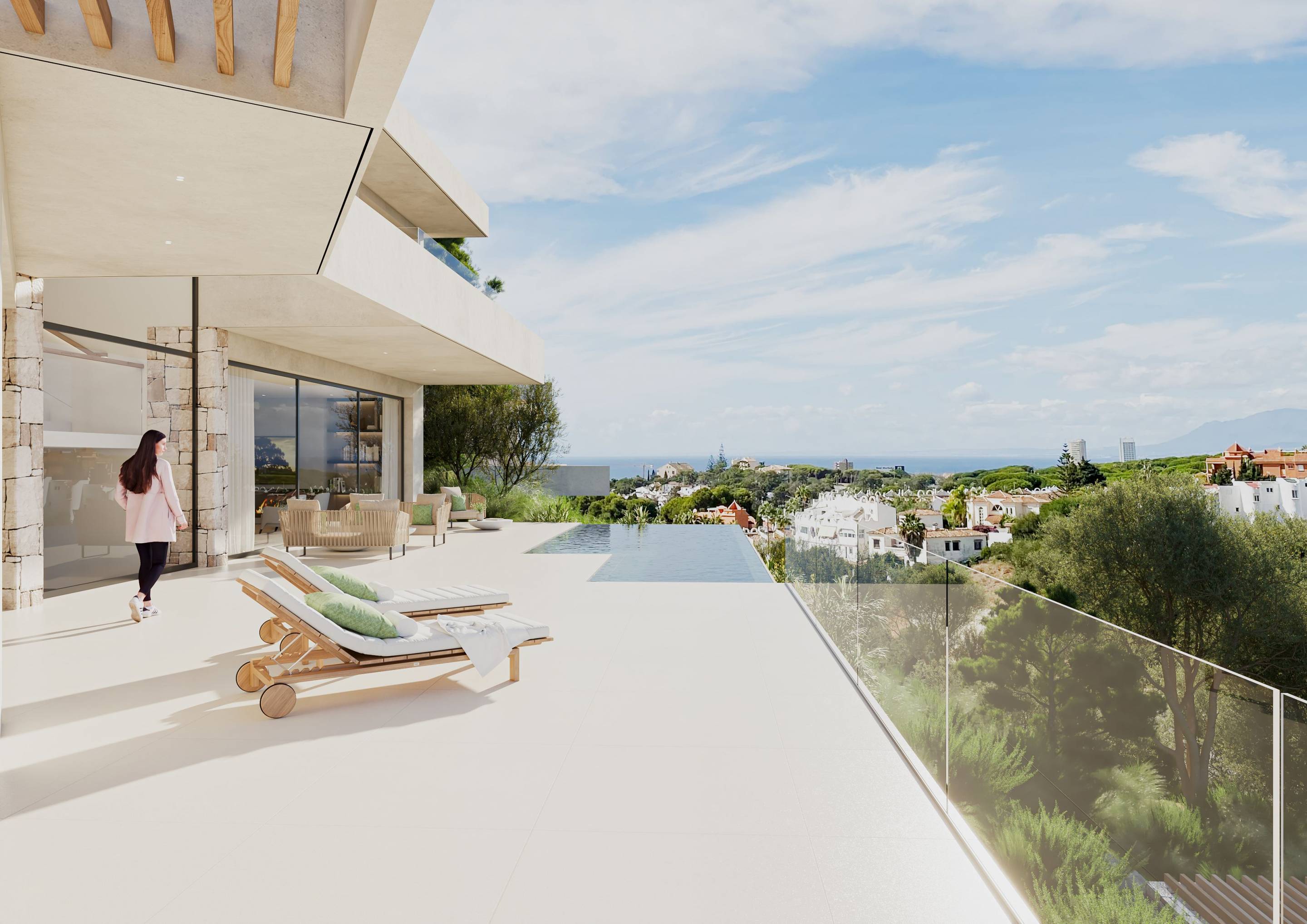 Rear exterior of new-build villa, La Reserva de Marbella, Marbella