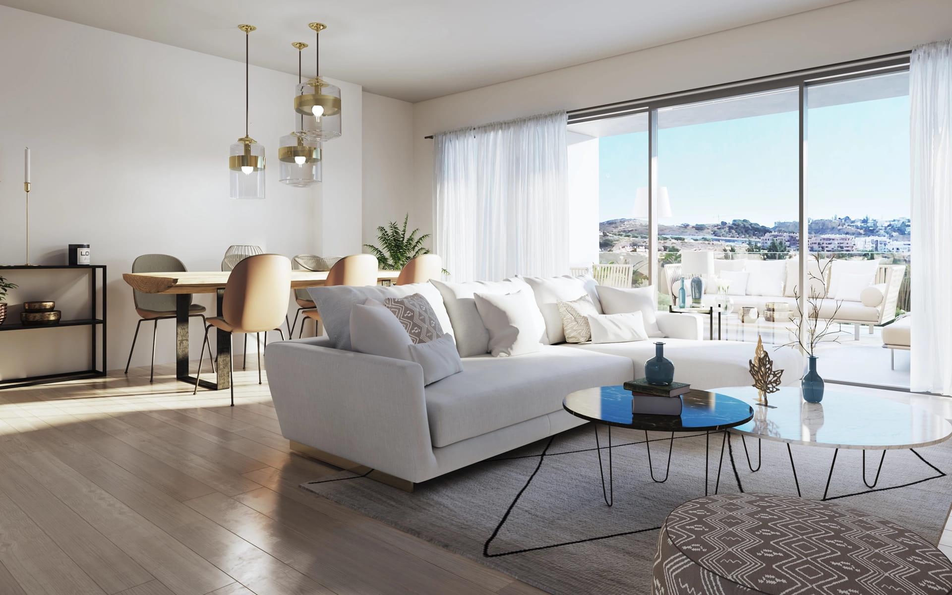Building entrance and lift area in new-build development, La Cala de Mijas