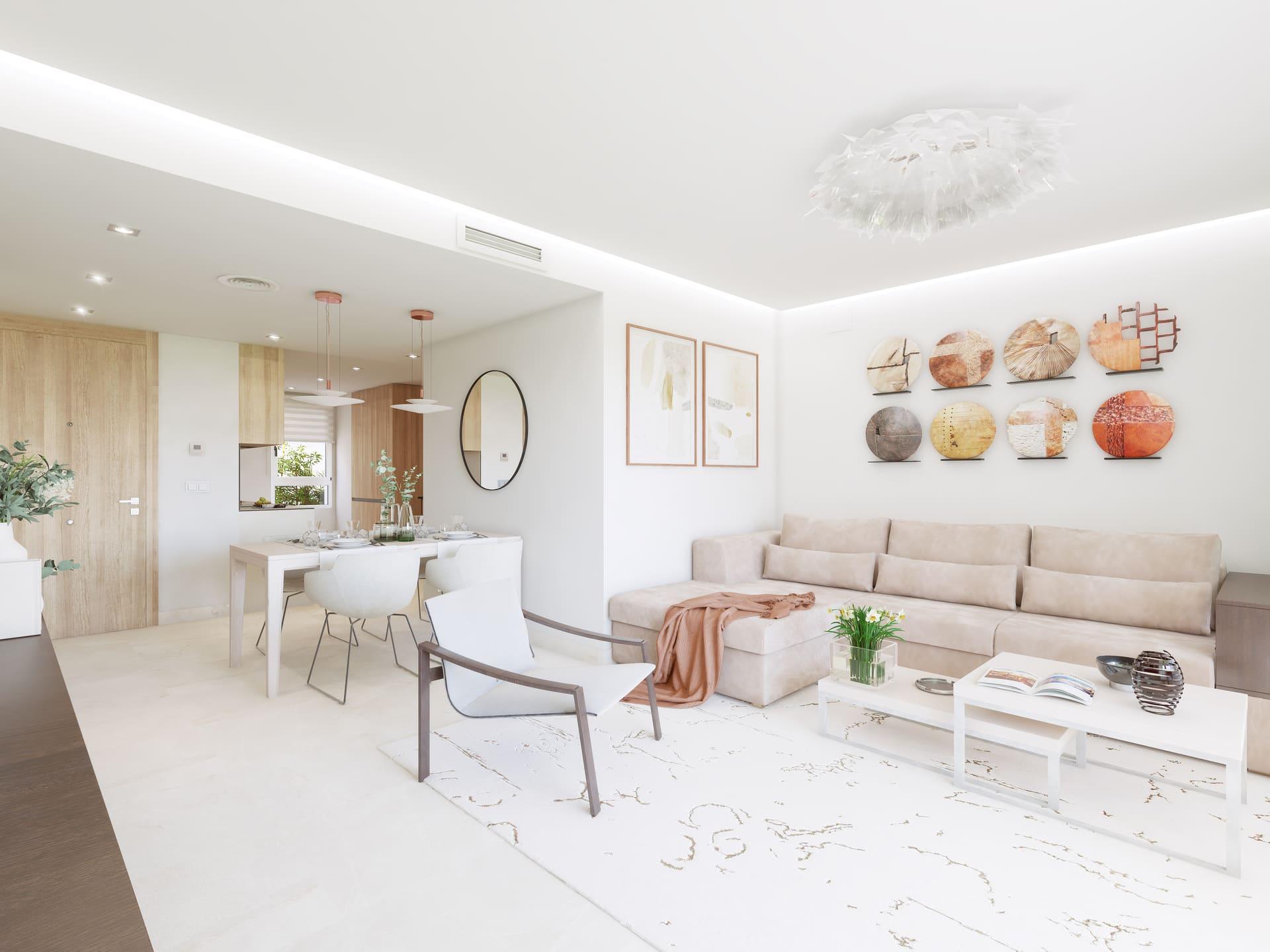 Communal pool area in new-build development, La Cala Golf, Mijas