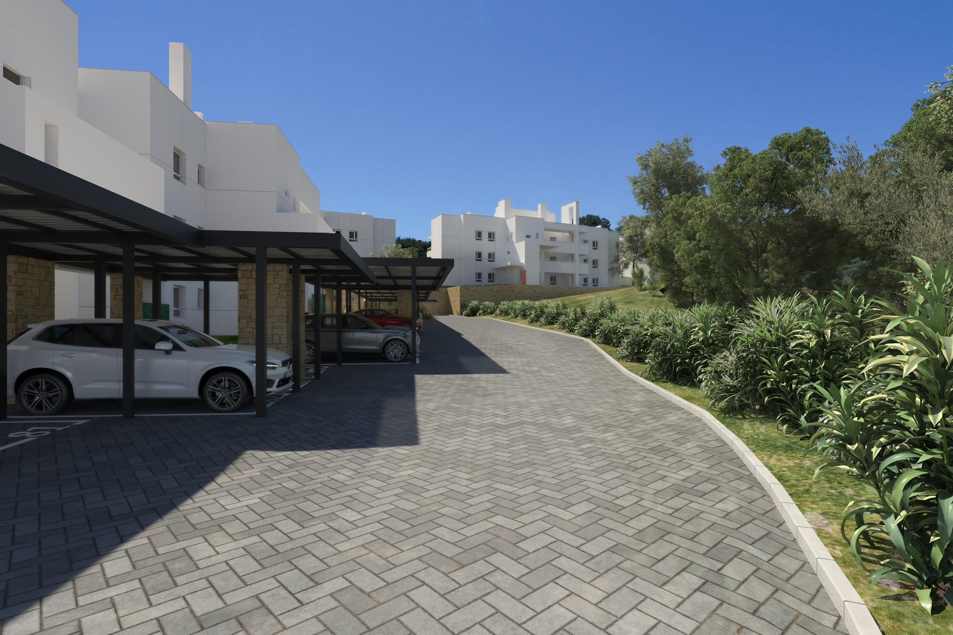 Communal gardens in new-build development, La Cala Golf, Mijas