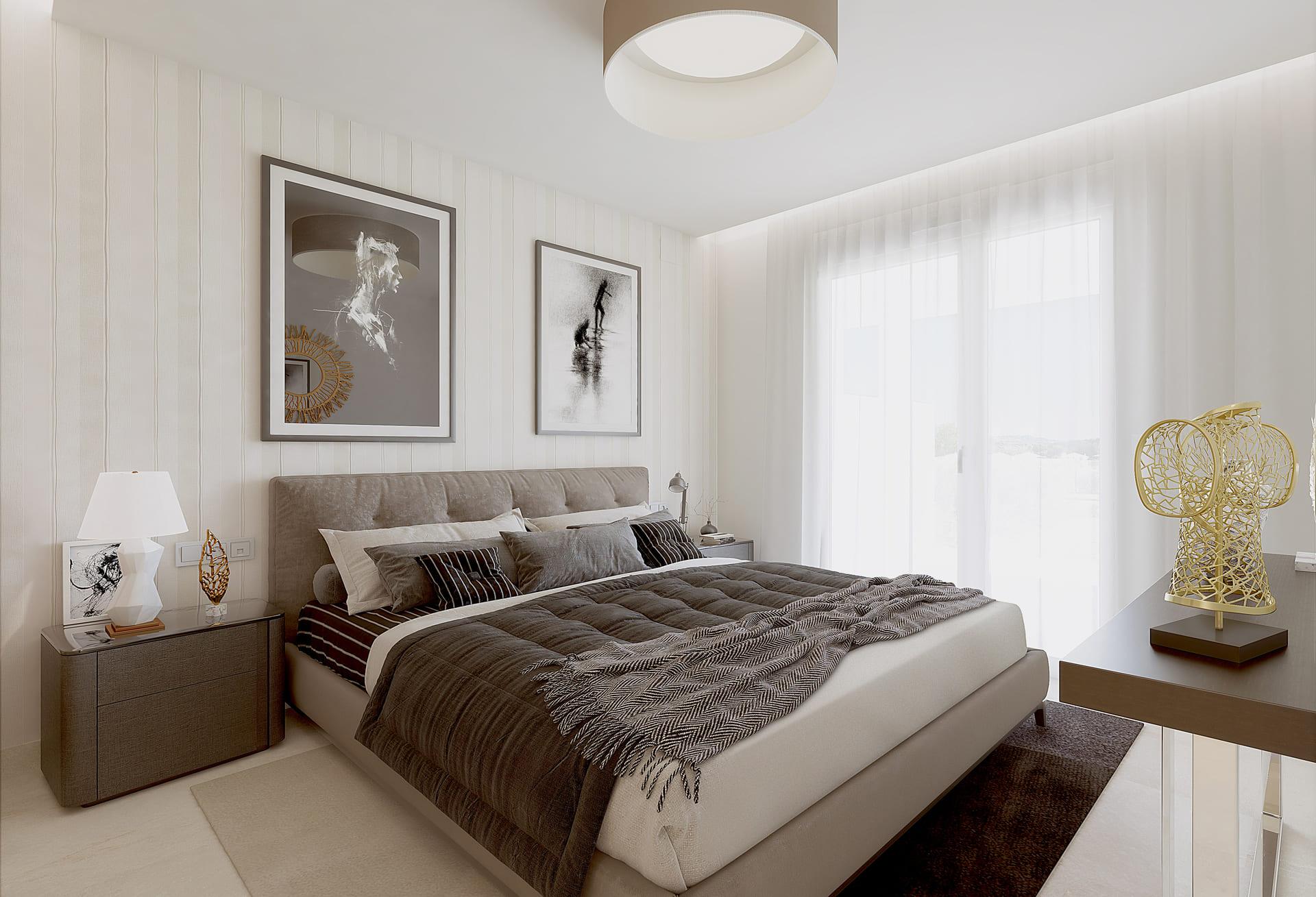 Built-in wardrobes in bedroom, 3-bedroom penthouse, La Cala Golf
