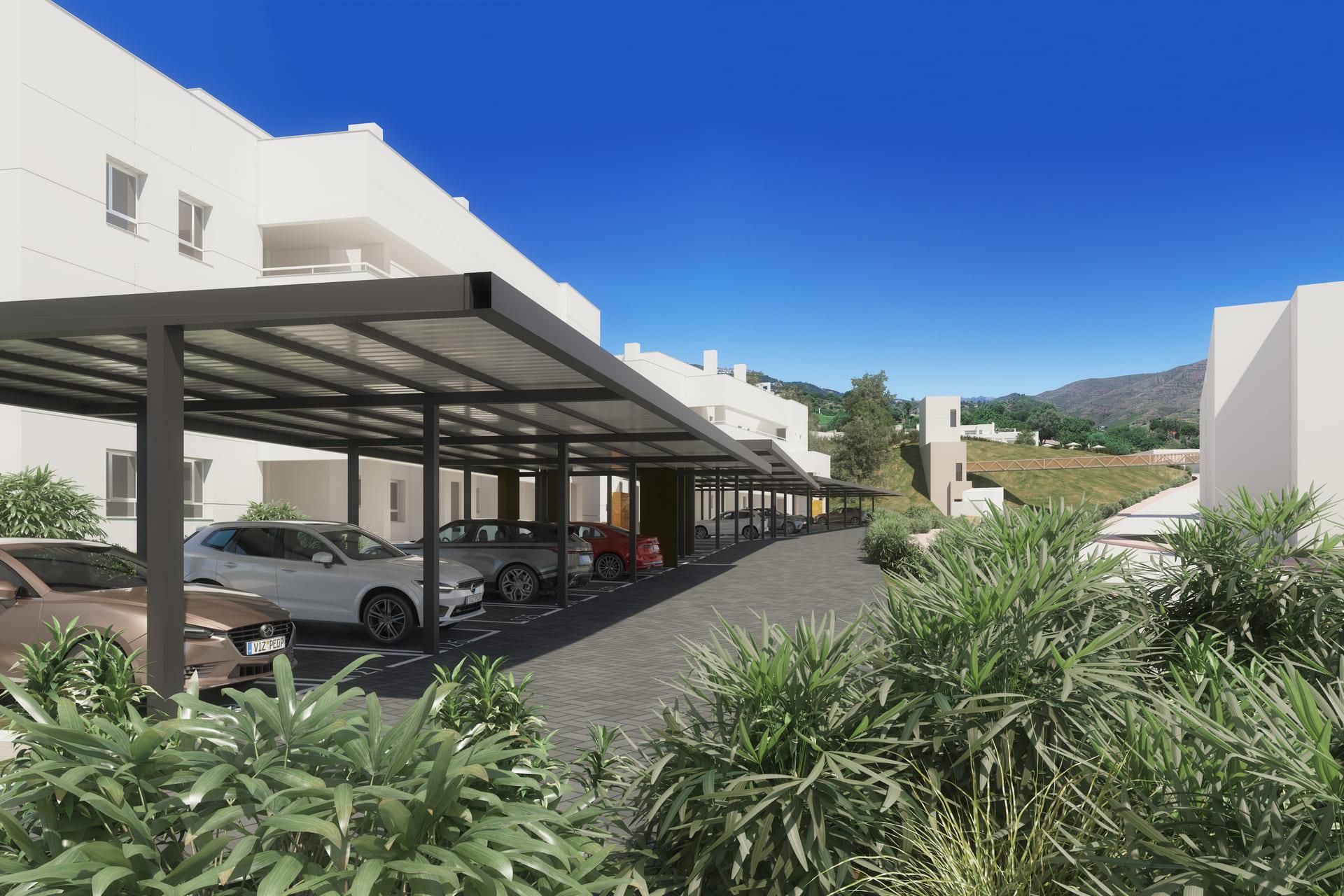 Development exterior showing upper floor penthouse level, La Cala Golf