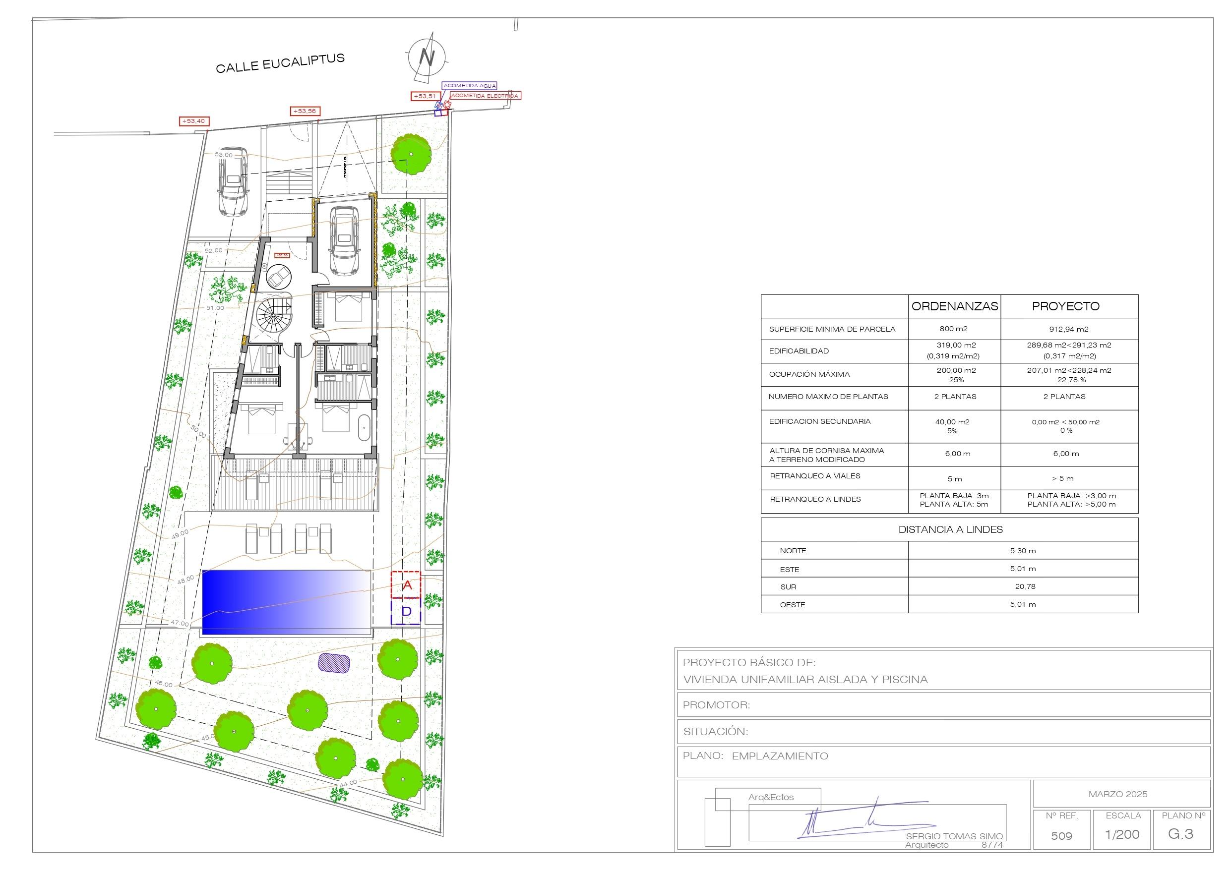 Upper floor plan of new-build villa in Pinar de Advocat-Cometa, Moraira