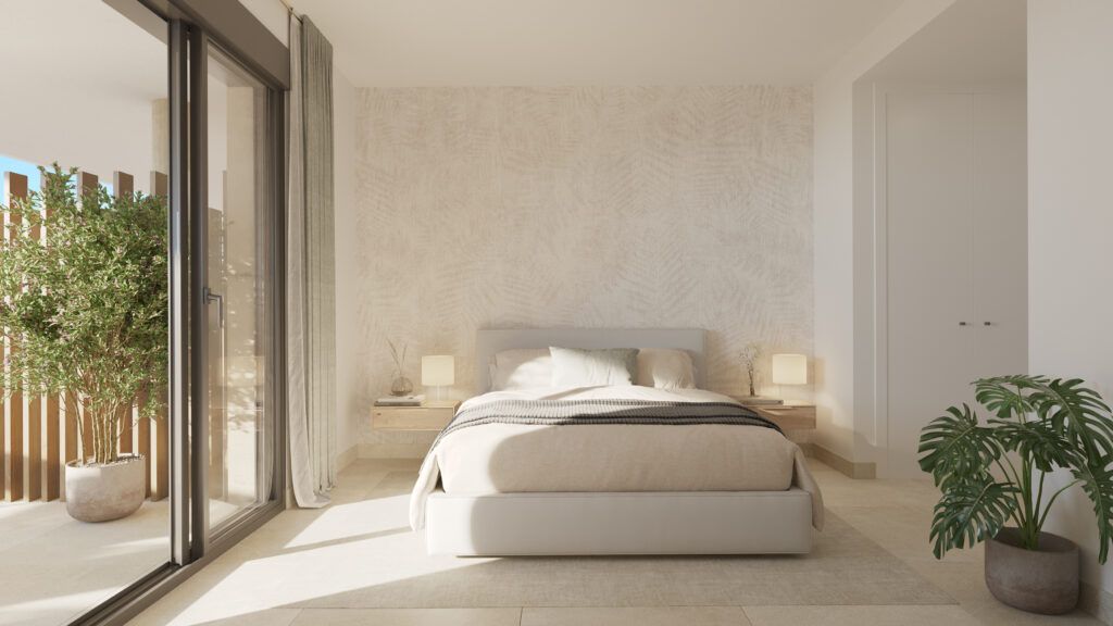 Master bedroom with fitted wardrobe in new-build apartment, Bel-Air-Cancelada-Saladillo, Estepona