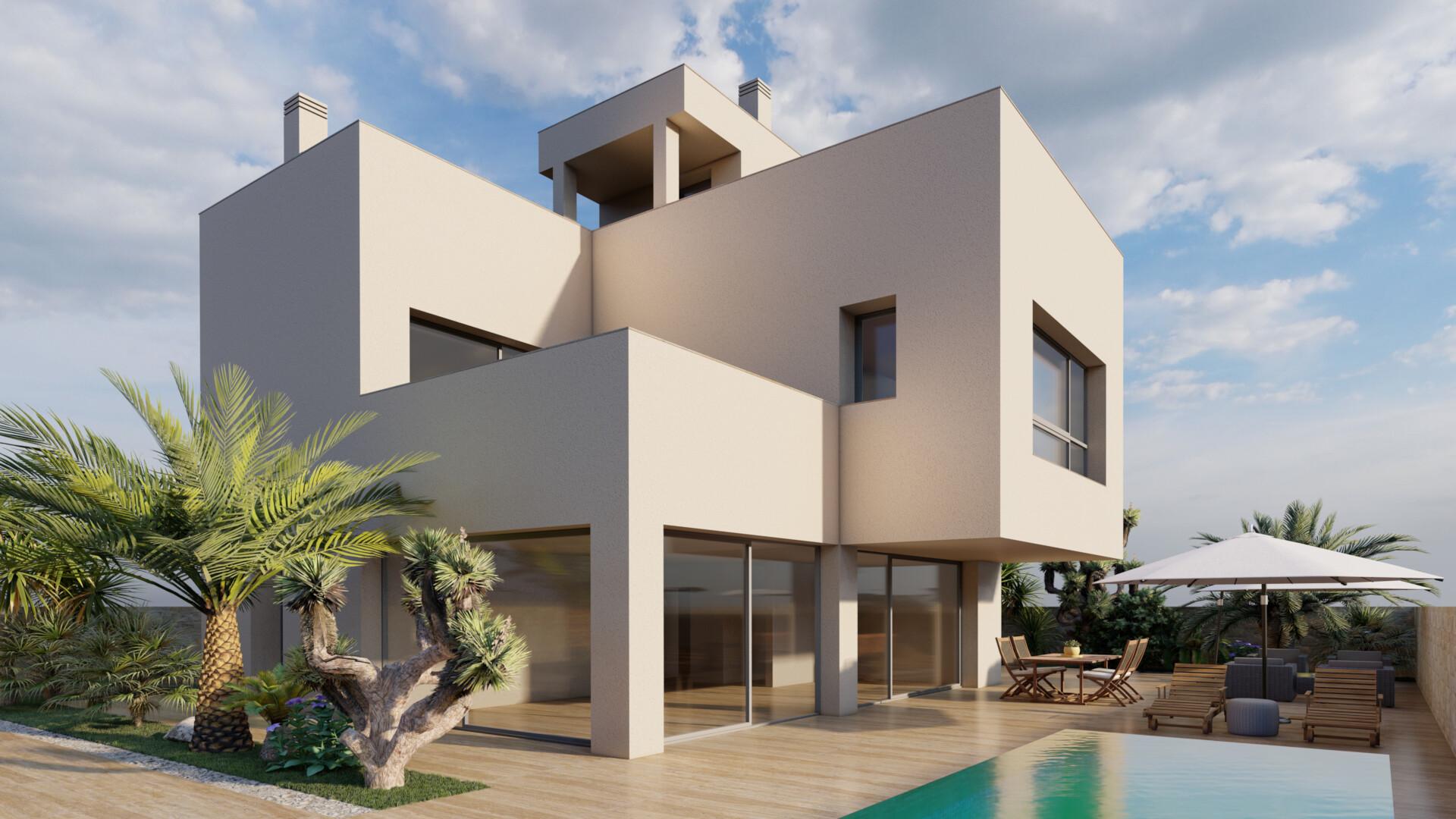 Ground floor plan of 3-bedroom villa in La Torre de la Horadada