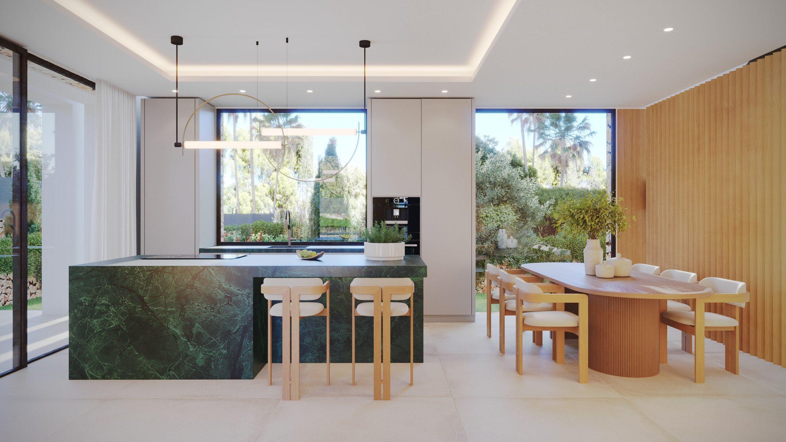 Covered terrace and outdoor space, new-build villa, Valle Del Sol, Jávea