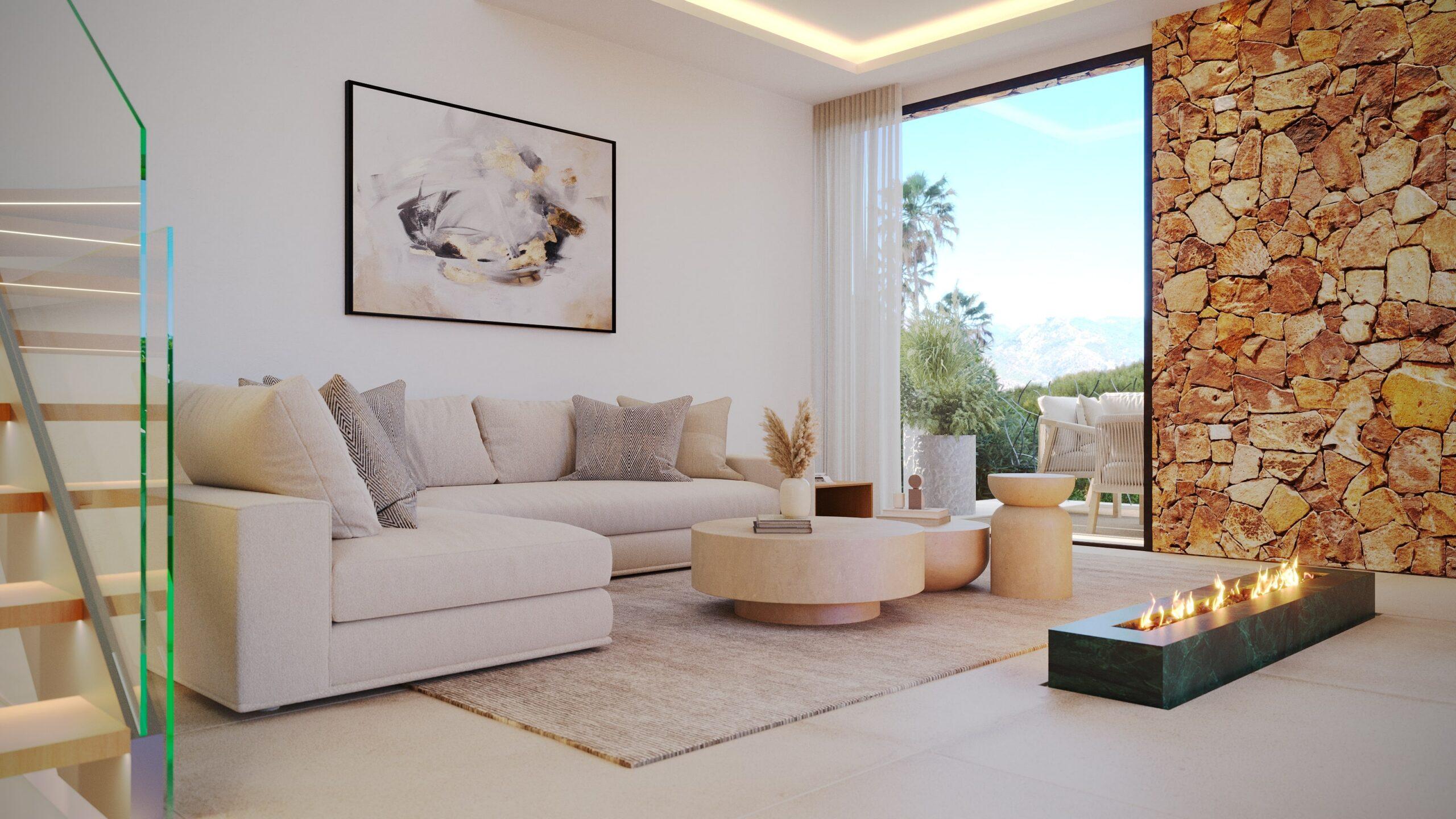 Pool area and surrounding terrace, 4-bedroom villa, Jávea