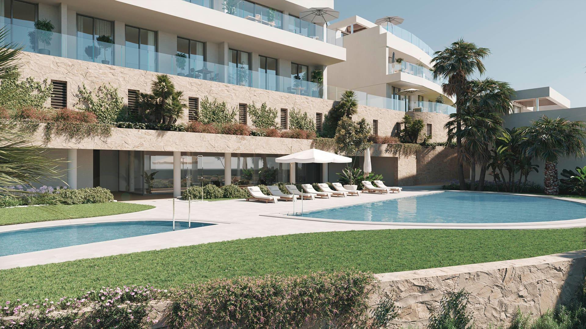 Terrace area with outdoor seating space, new-build villa, El Higuerón