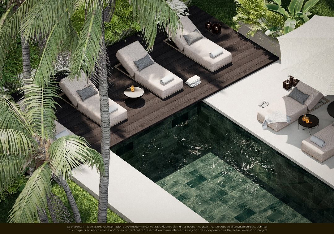 Garden level view of pool and villa exterior, Las Brisas, Marbella