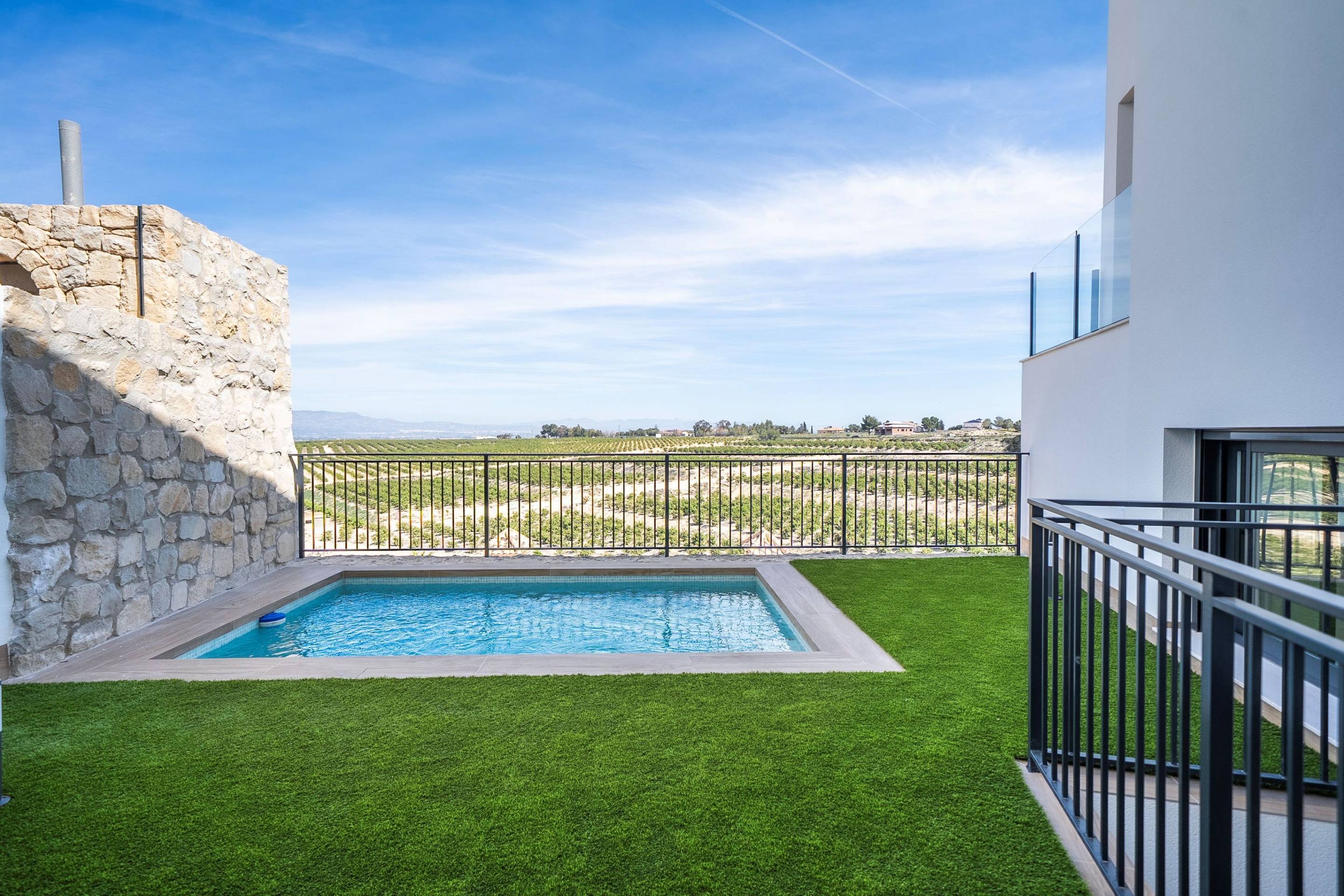 Roof terrace solarium view from townhouse, Algorfa