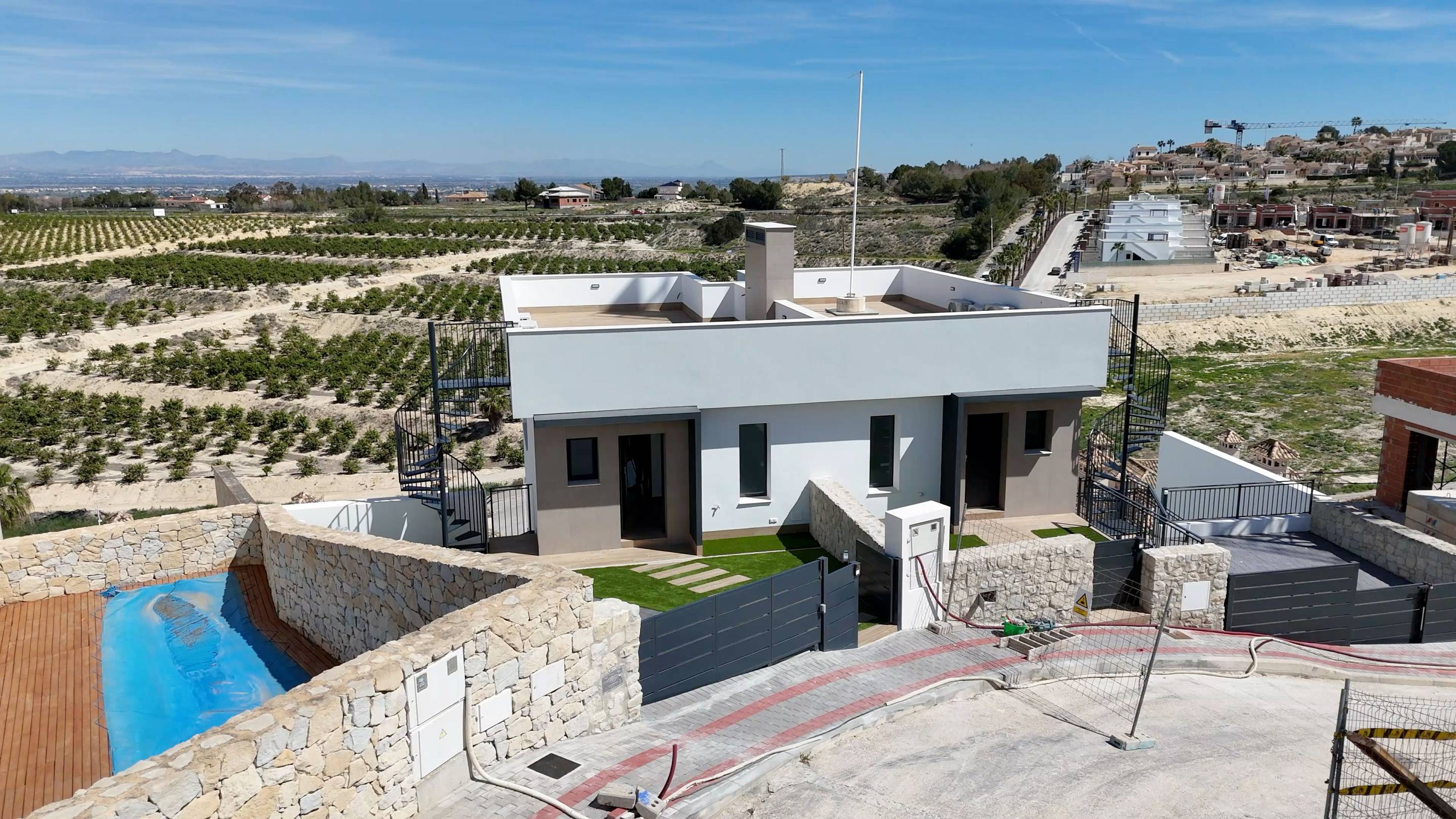 View of surrounding countryside from new-build villa, Algorfa