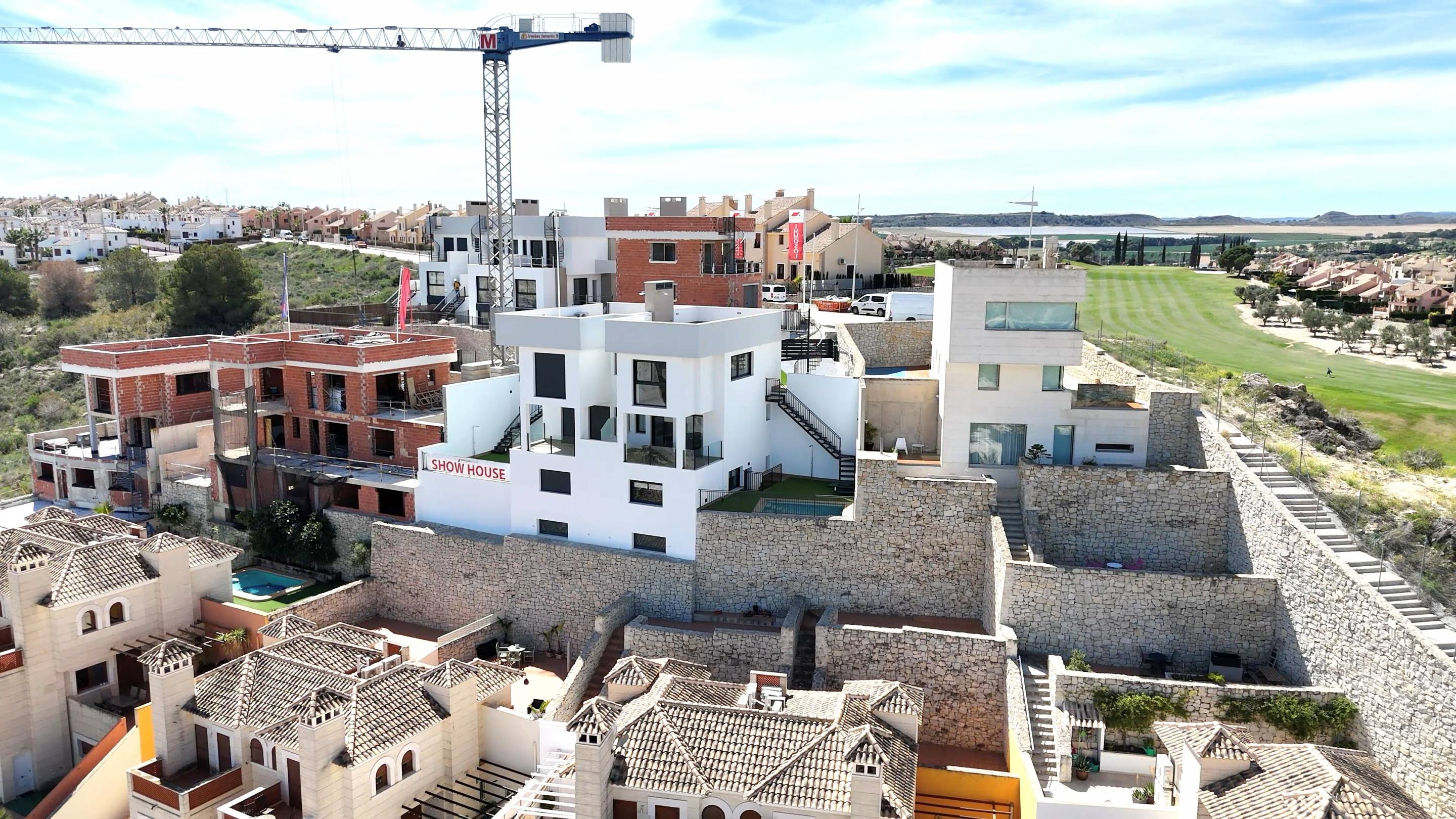 Rooftop solarium with open views, new-build villa in Algorfa