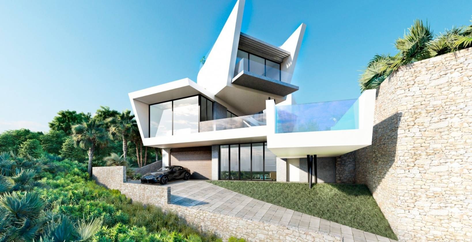 Solarium views from new-build villa in Campoamor, Orihuela Costa