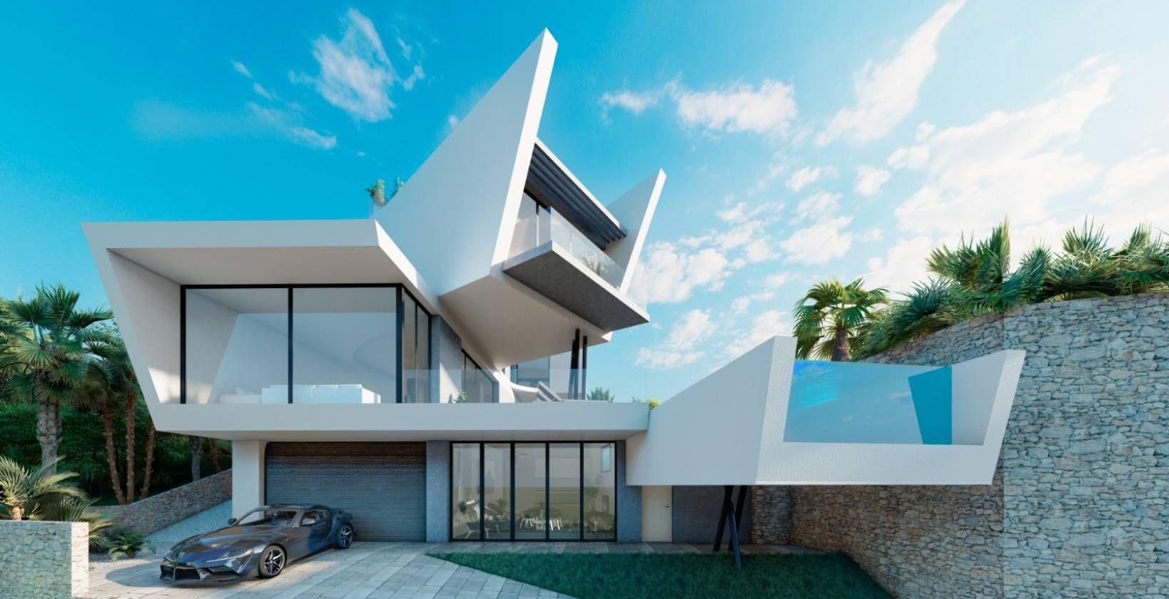 Garden or outdoor space adjacent to new-build villa, Campoamor