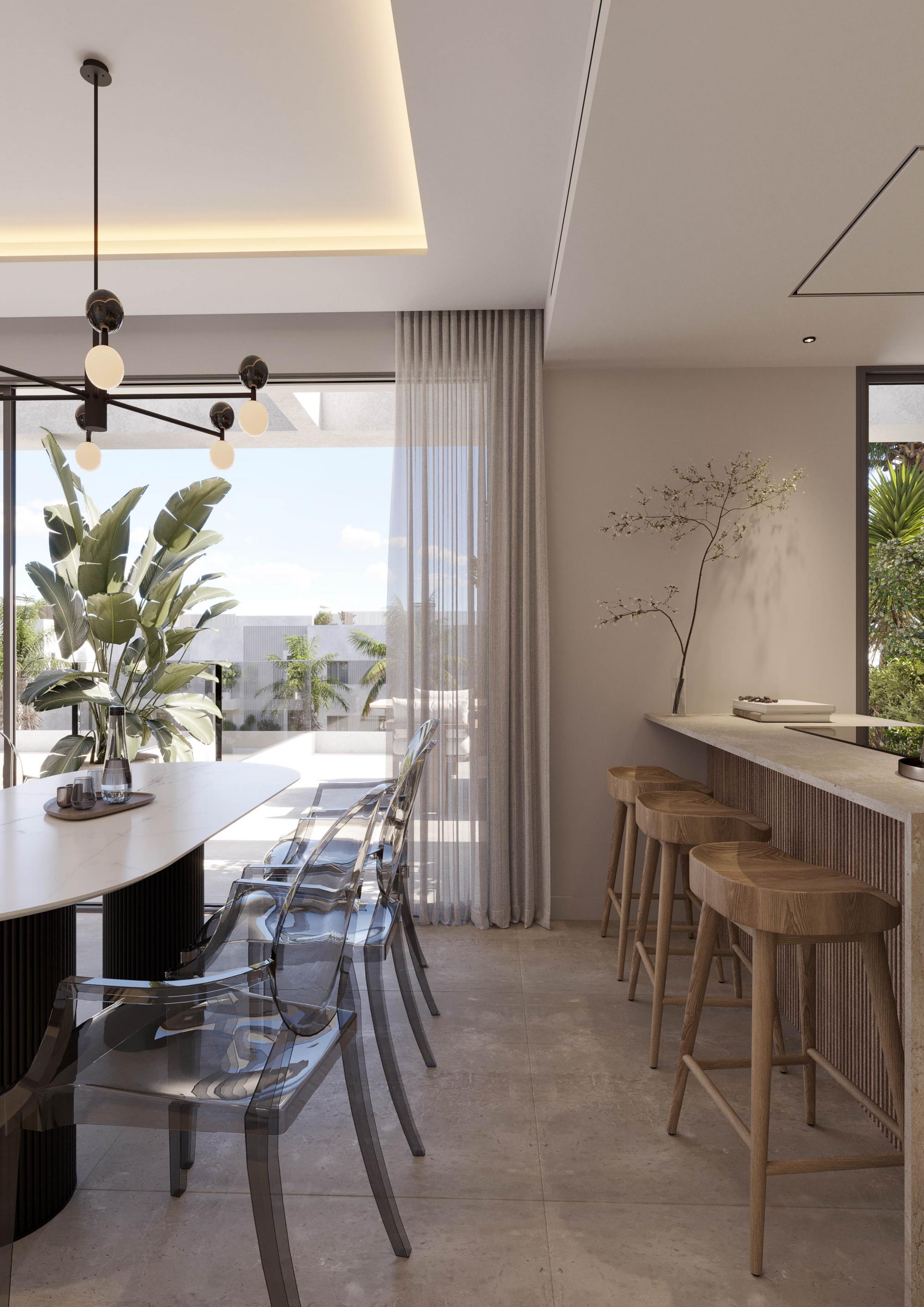 Living space looking towards window, new-build apartment, Arroyo Enmedio