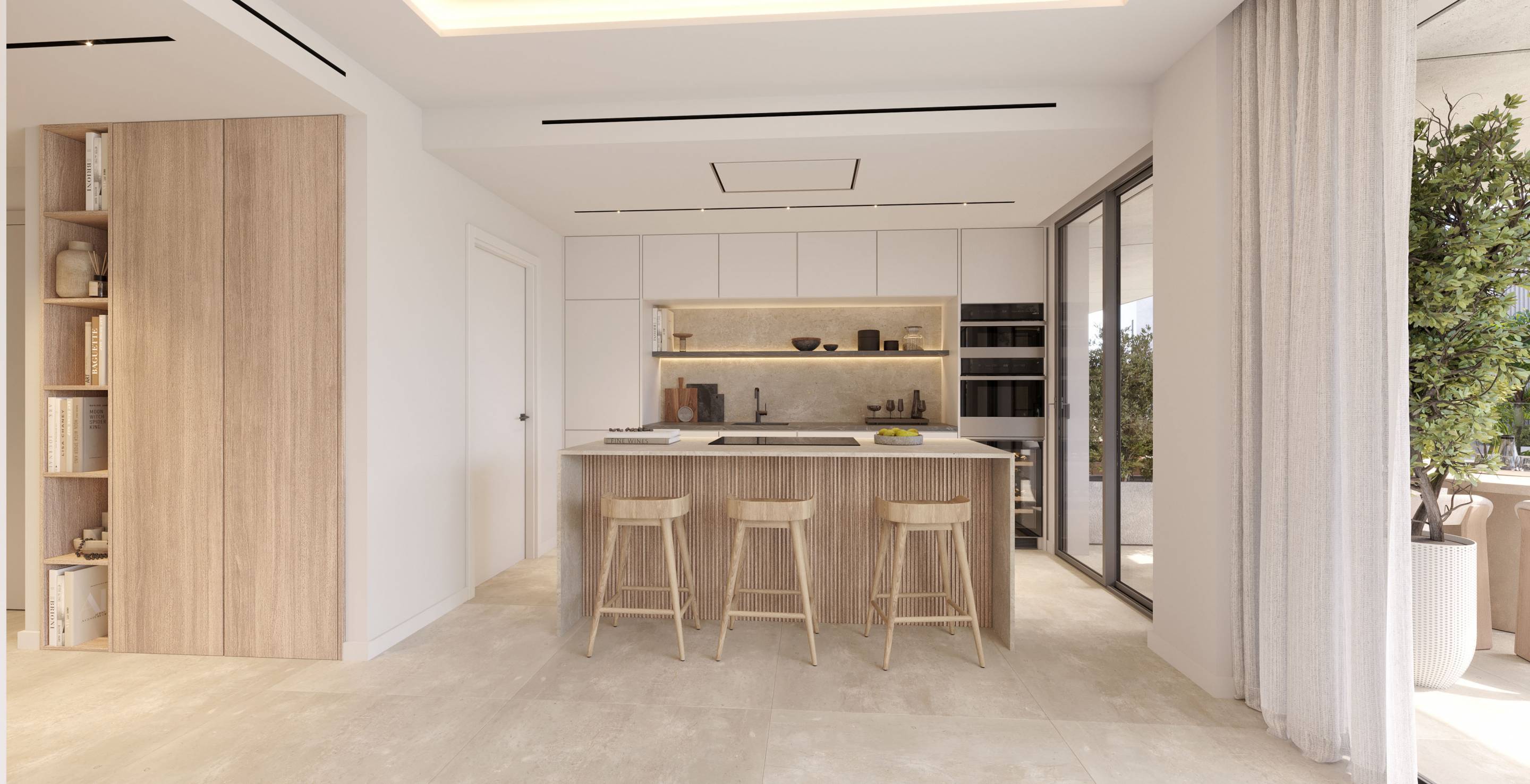 Living room floor and wall finishes, new-build apartment, Arroyo Enmedio