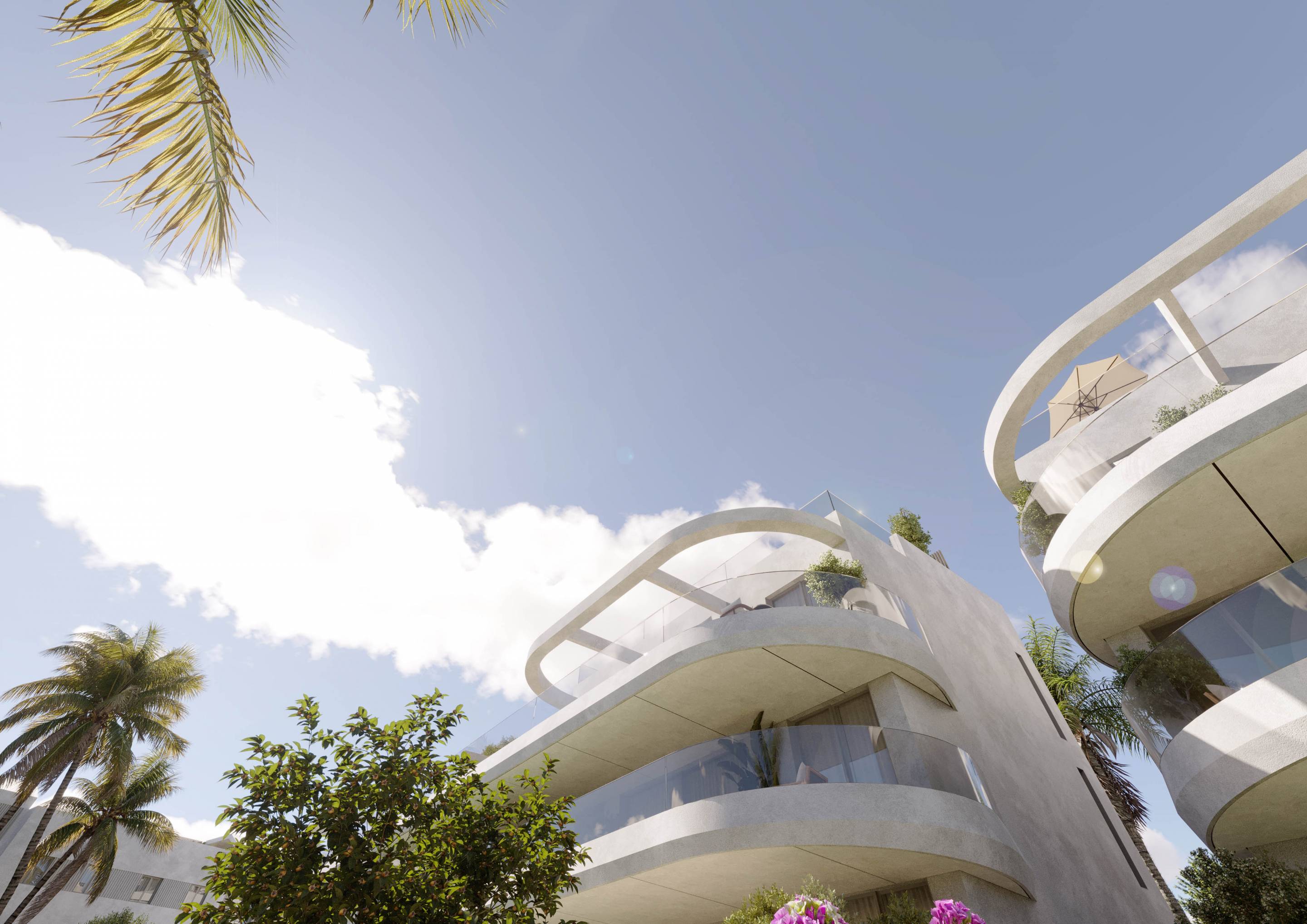 Pool area with surrounding plantings, Arroyo Enmedio, Estepona