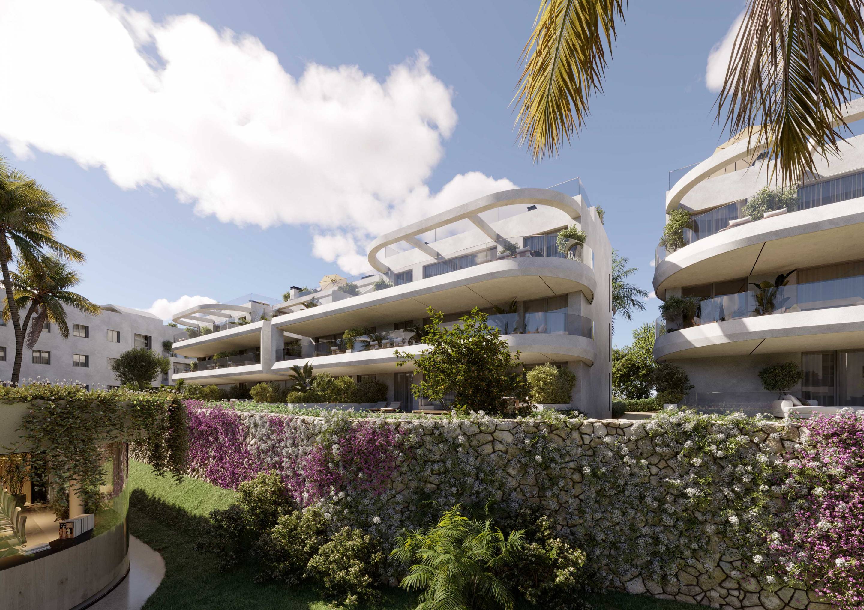 Open-plan living and kitchen space in new-build apartment, Arroyo Enmedio