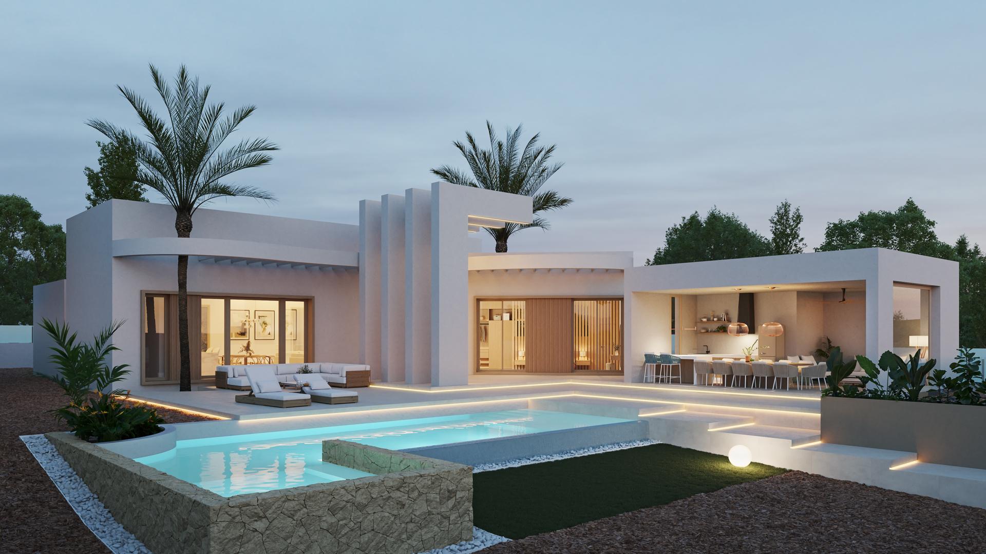 Interior living space in new-build villa, Algorfa