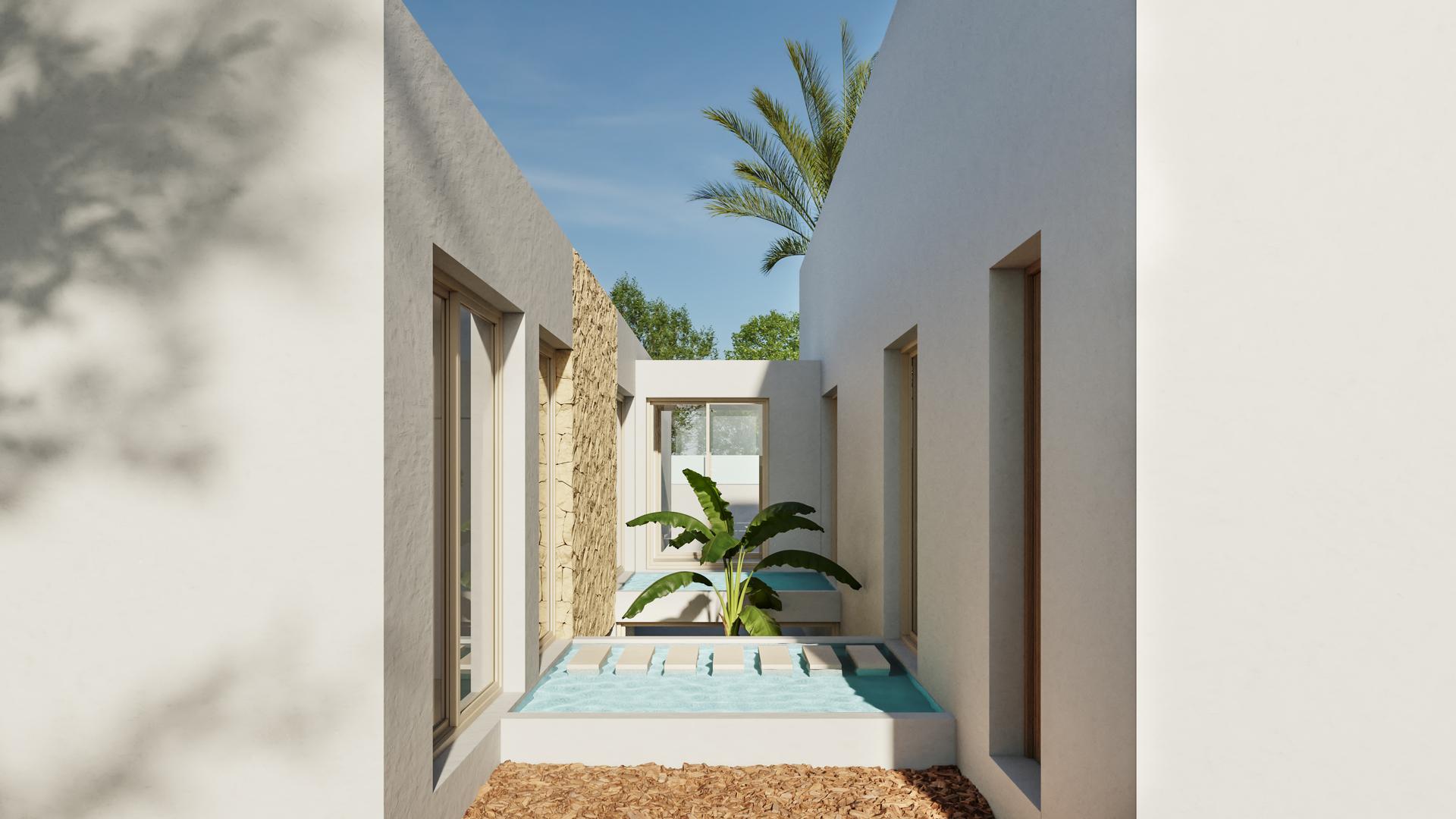 Open-plan kitchen and dining area in 5-bedroom villa, Algorfa