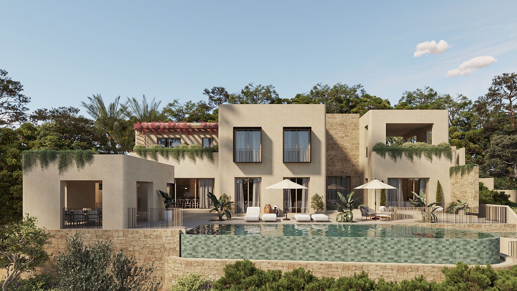 View across plot towards Altea Hills residential area