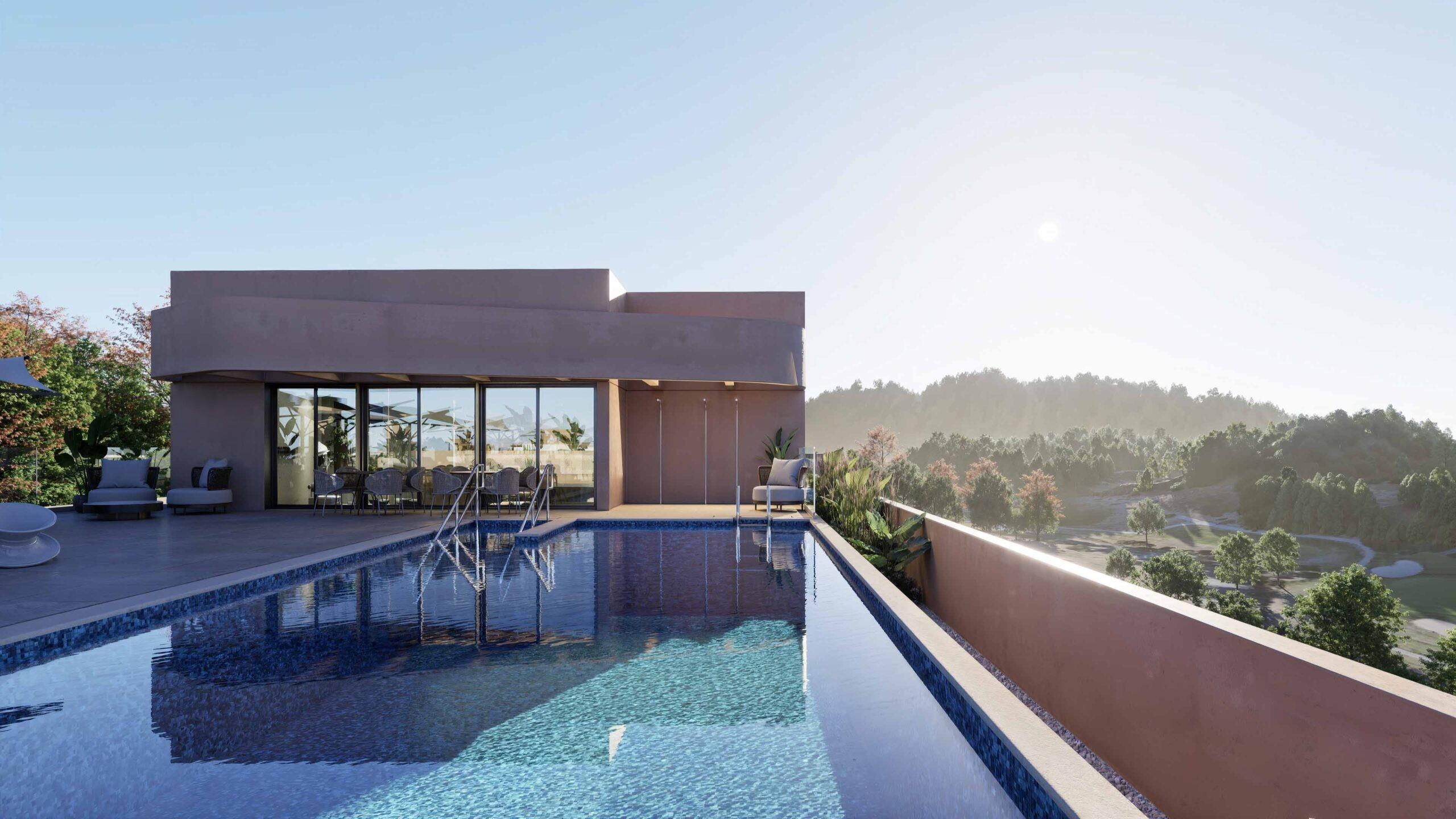 Entrance lobby and lift access in new-build building, Estepona Golf