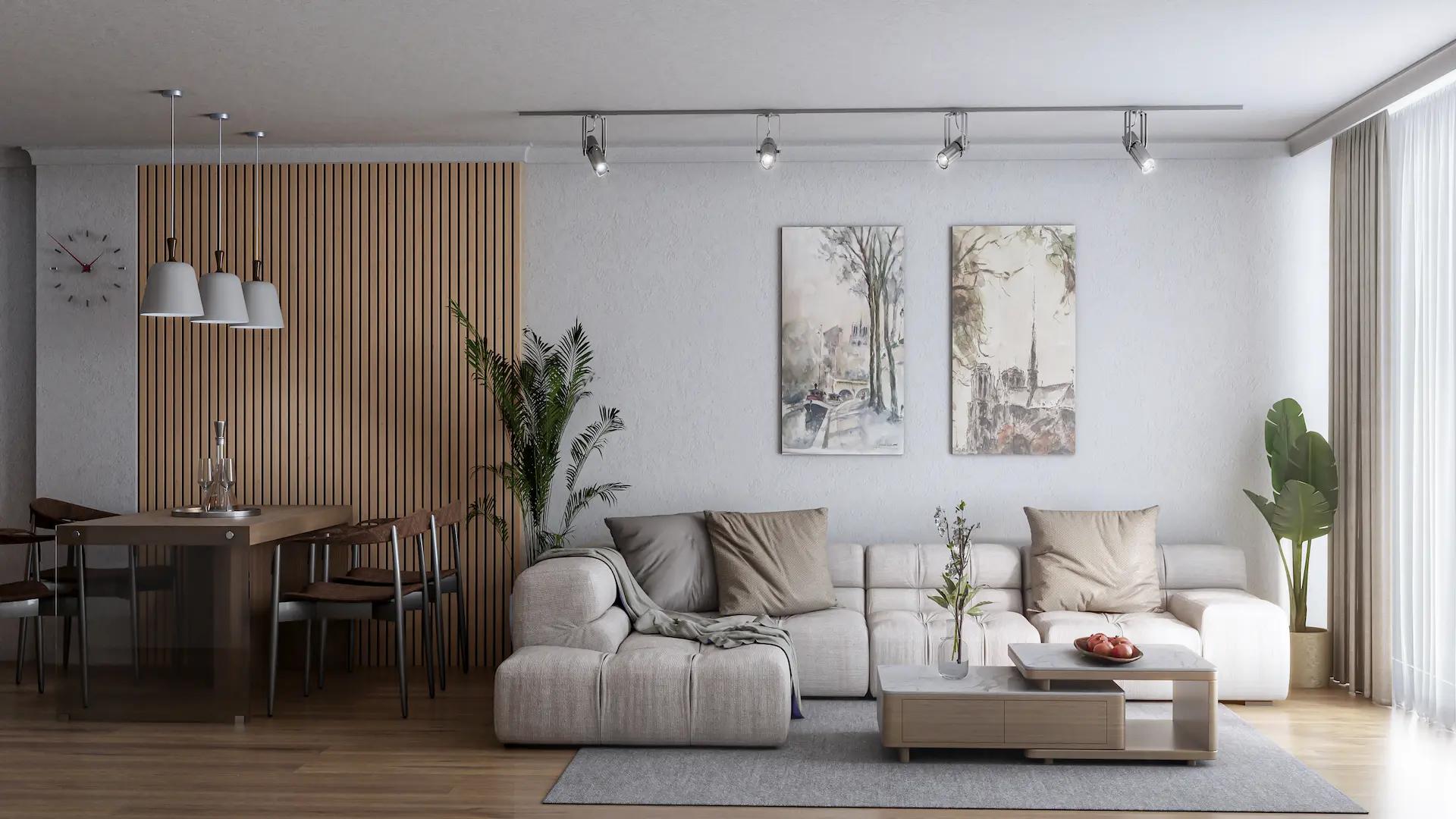 Living area in 2-bedroom new-build apartment, Playa de los Boliches, Fuengirola