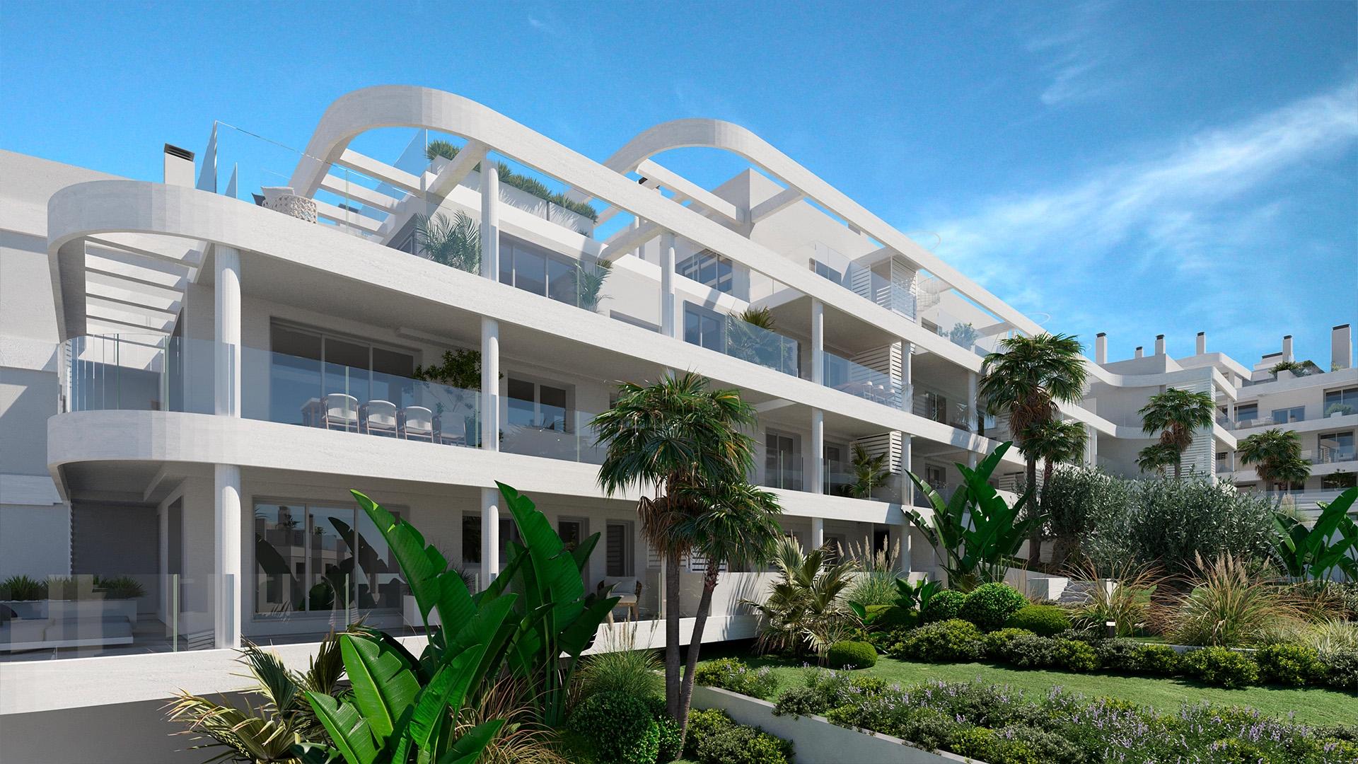 Solarium terrace in new-build villa development, Zona Calvario, Estepona