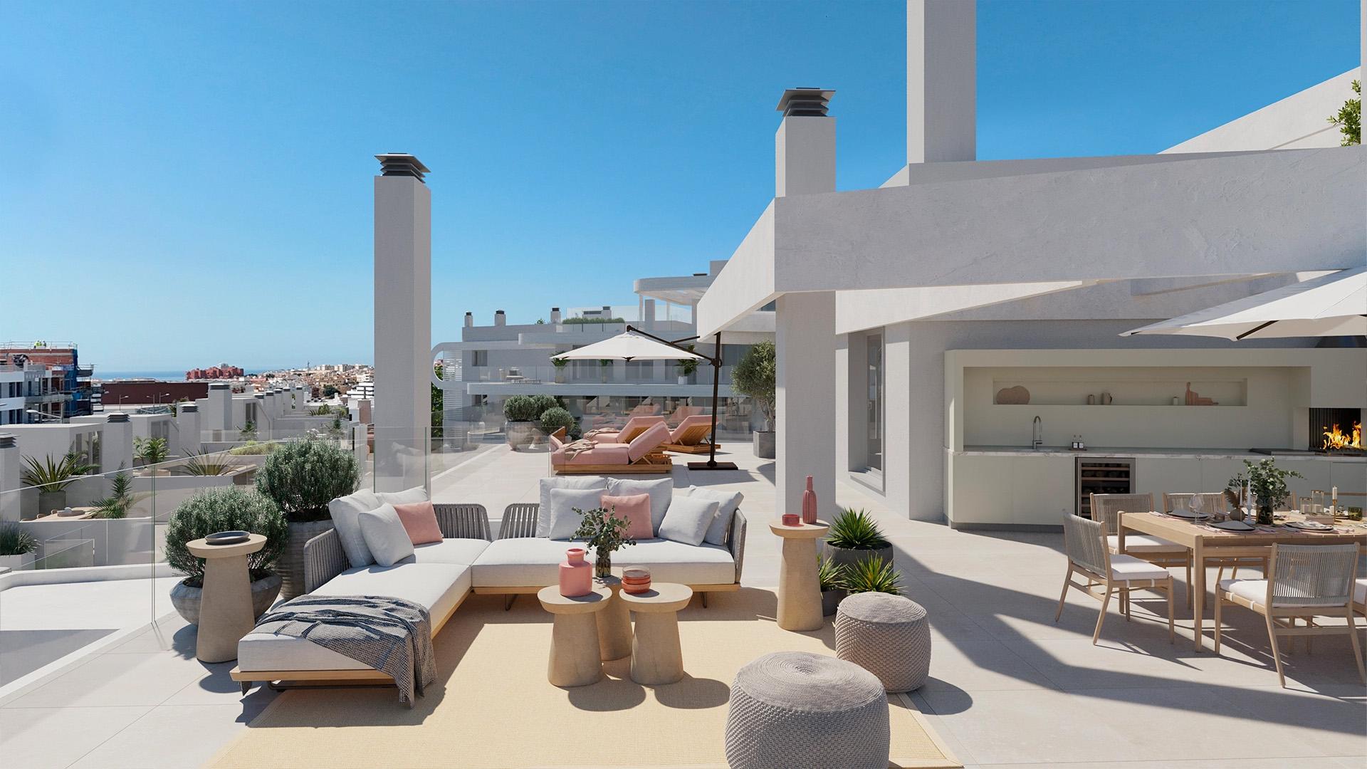 Parking spaces in new-build villa development, Zona Calvario, Estepona