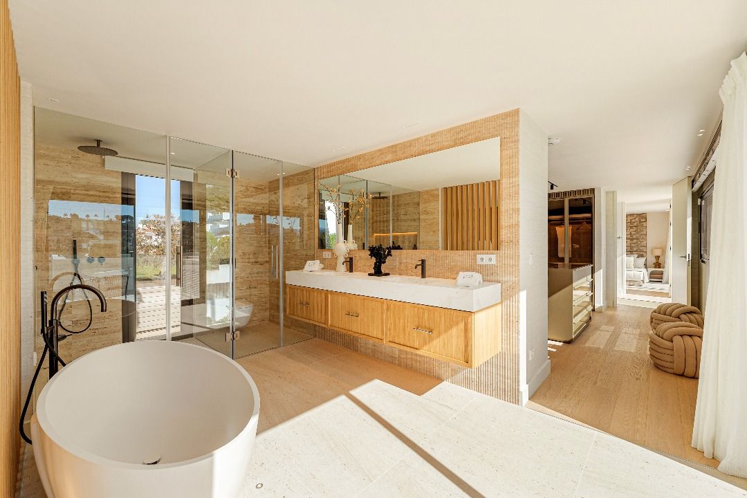 Bathroom with walk-in shower in new-build villa, Aloha