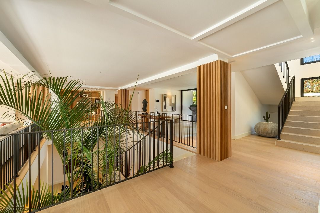 Hallway and staircase in new-build villa, Aloha, Marbella