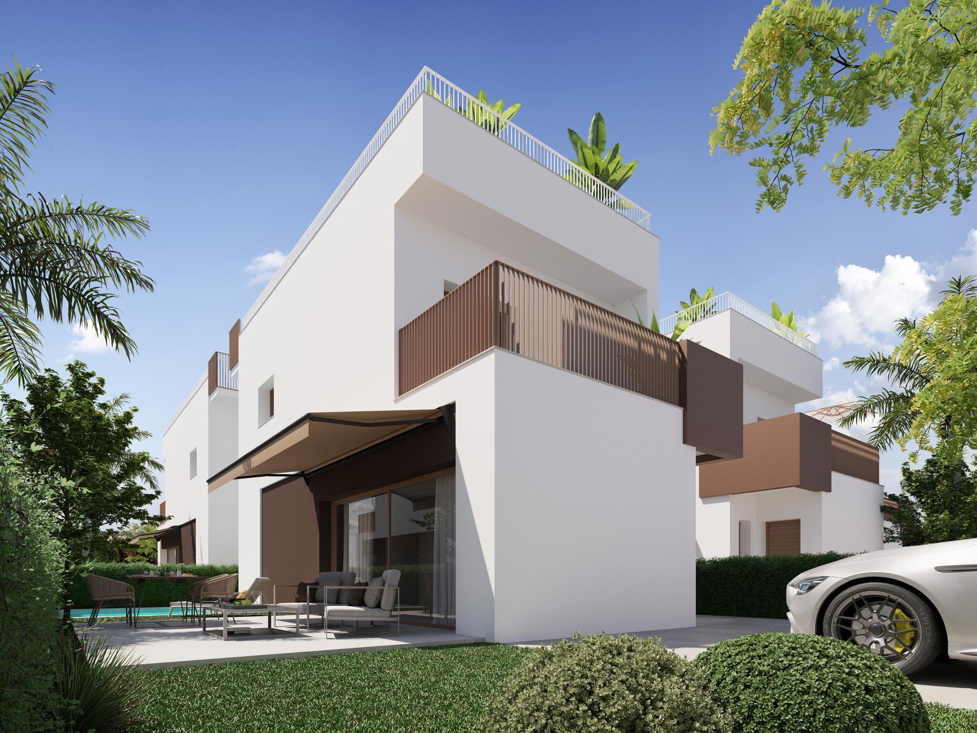 Street view and surroundings of new-build villa in El Pinet, La Marina
