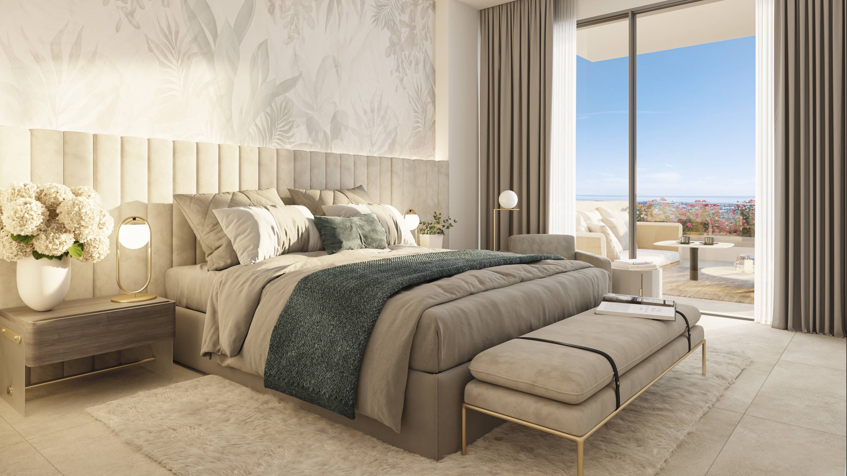 Master bedroom in 3-bedroom penthouse, La Quinta, Benahavis