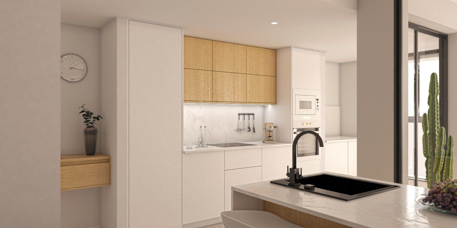 Kitchen area in apartment, Lo Pagán