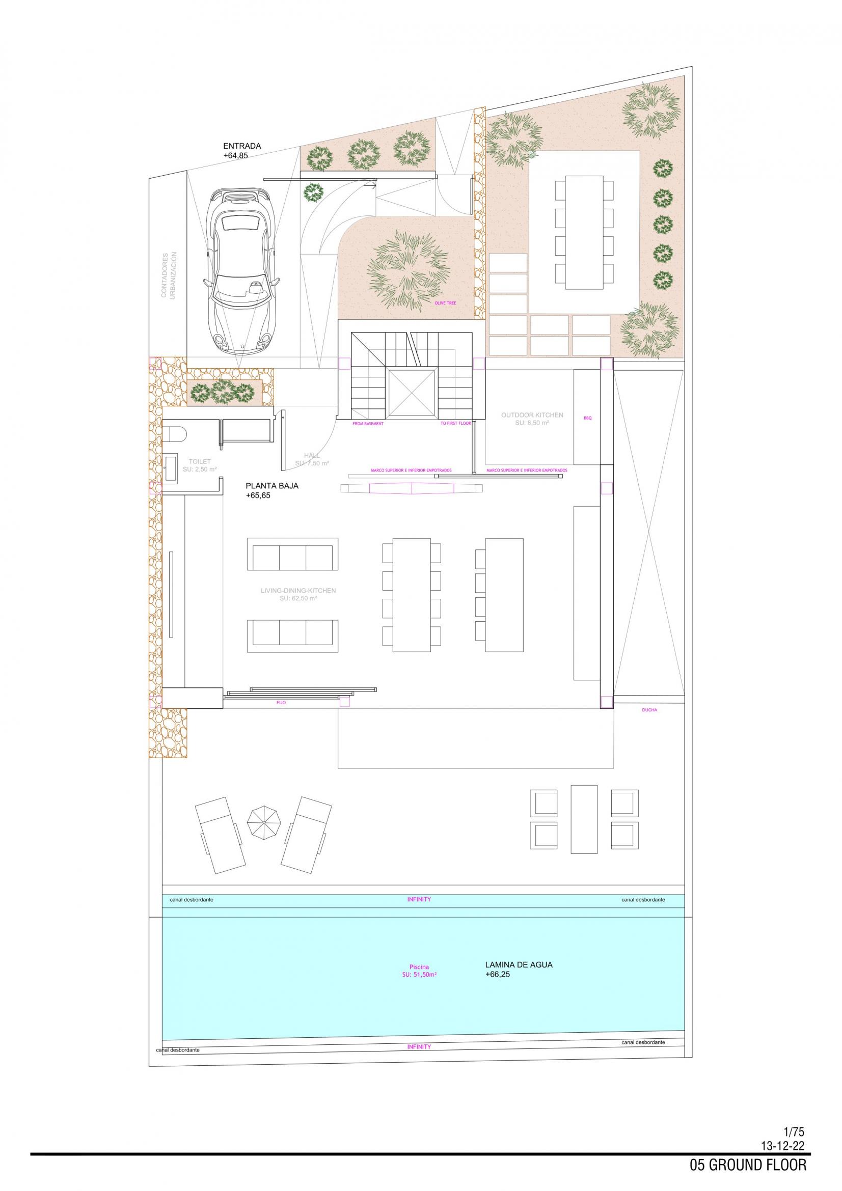 Floor plan showing solarium level layout, 4-bedroom villa, Campo de Golf La Marquesa