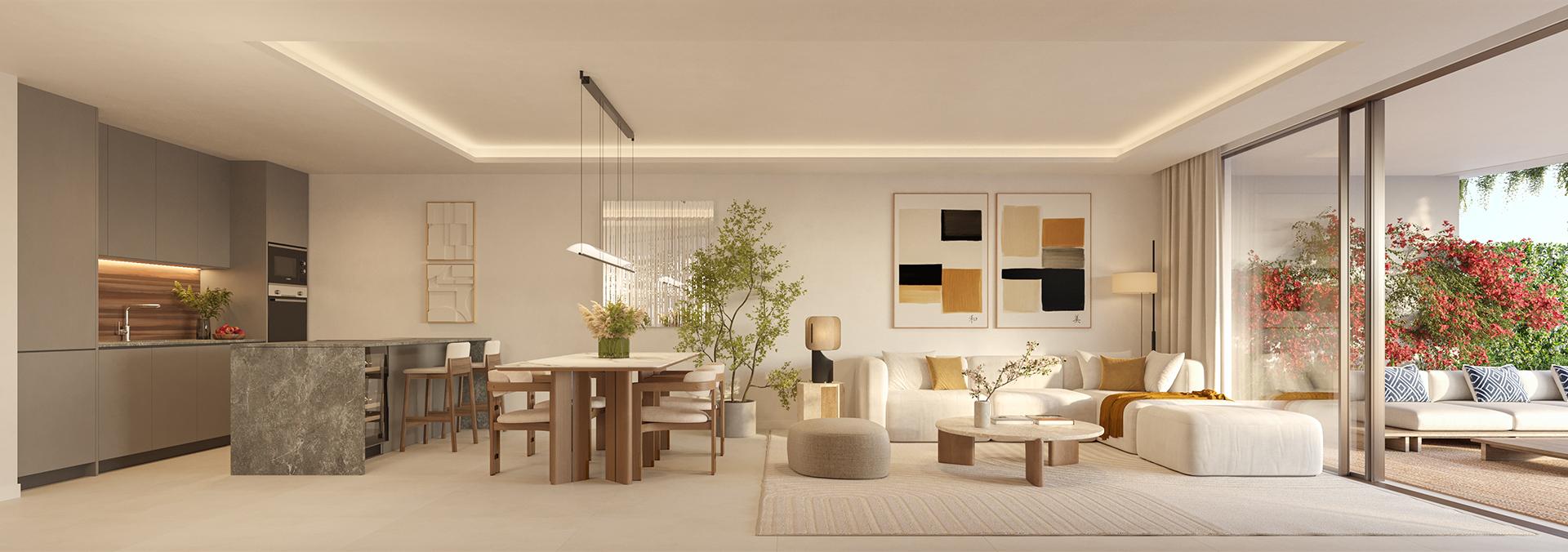 Kitchen fittings and worktop in new-build apartment, Torremuelle, Benalmádena