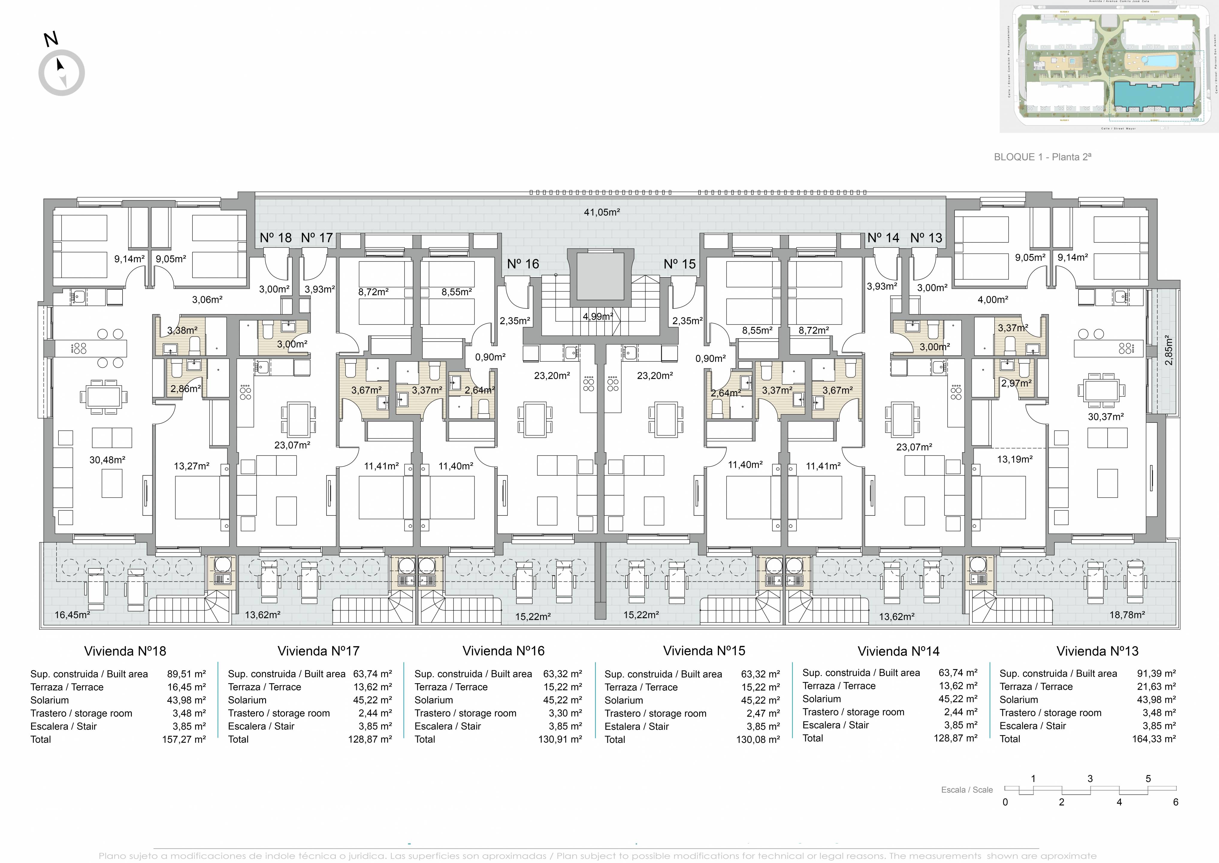 Floor plan of the 2-bedroom penthouse in Zona Pueblo (view 7)