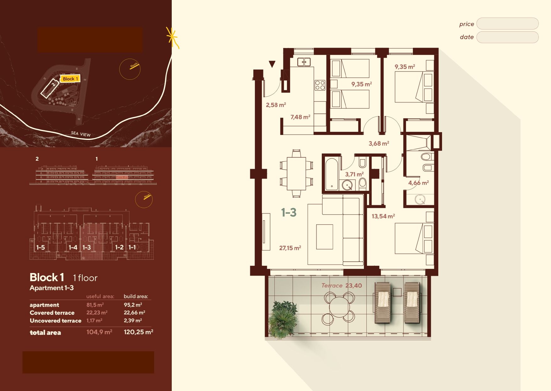 Floor plan of the penthouse configuration