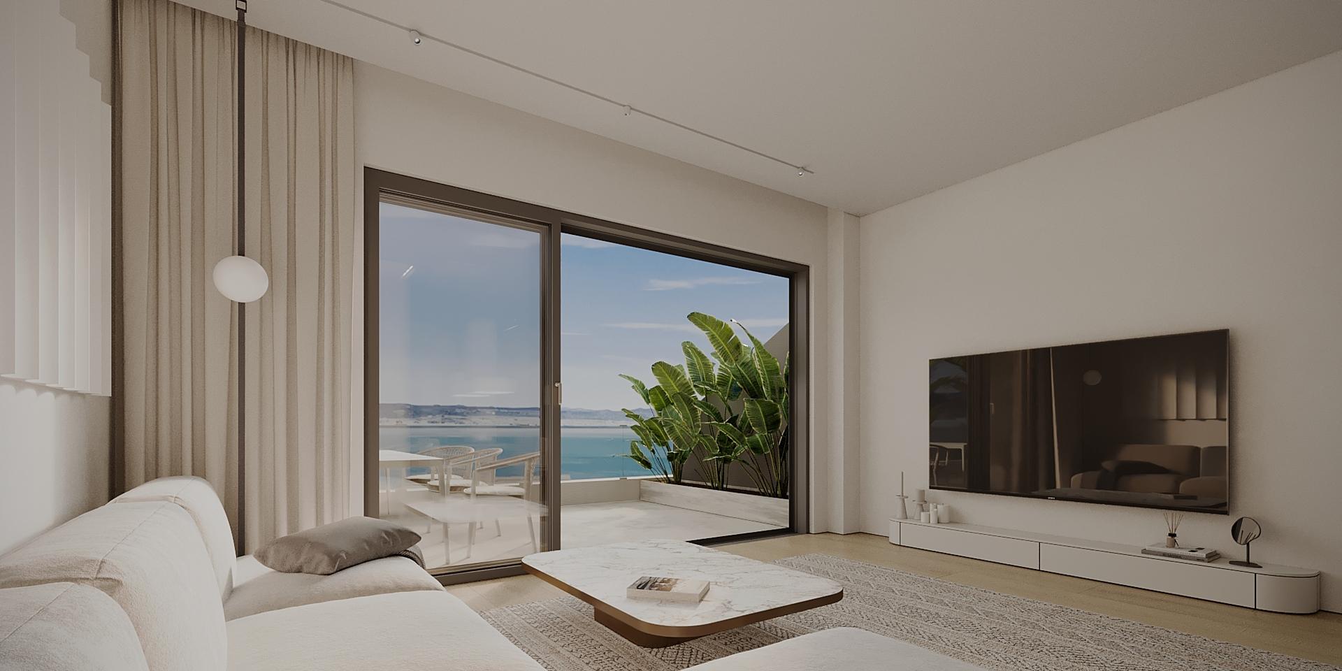 Master bedroom with terrace access and sea views