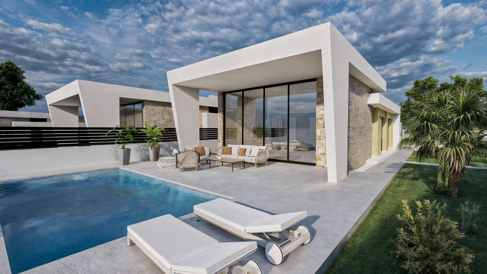Outdoor terrace space adjoining villa, Urbanización Perla del Mar, Orihuela