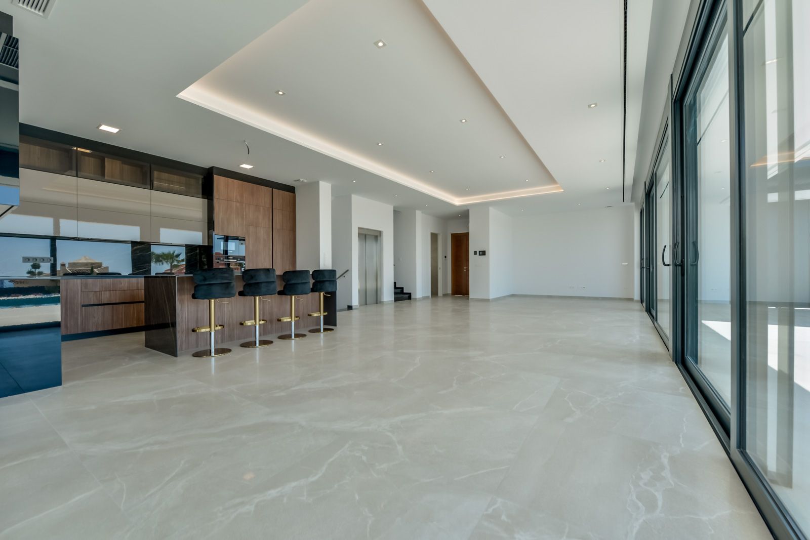 Interior detail of living space in 8-bedroom villa, Sierra Cortina, Finestrat