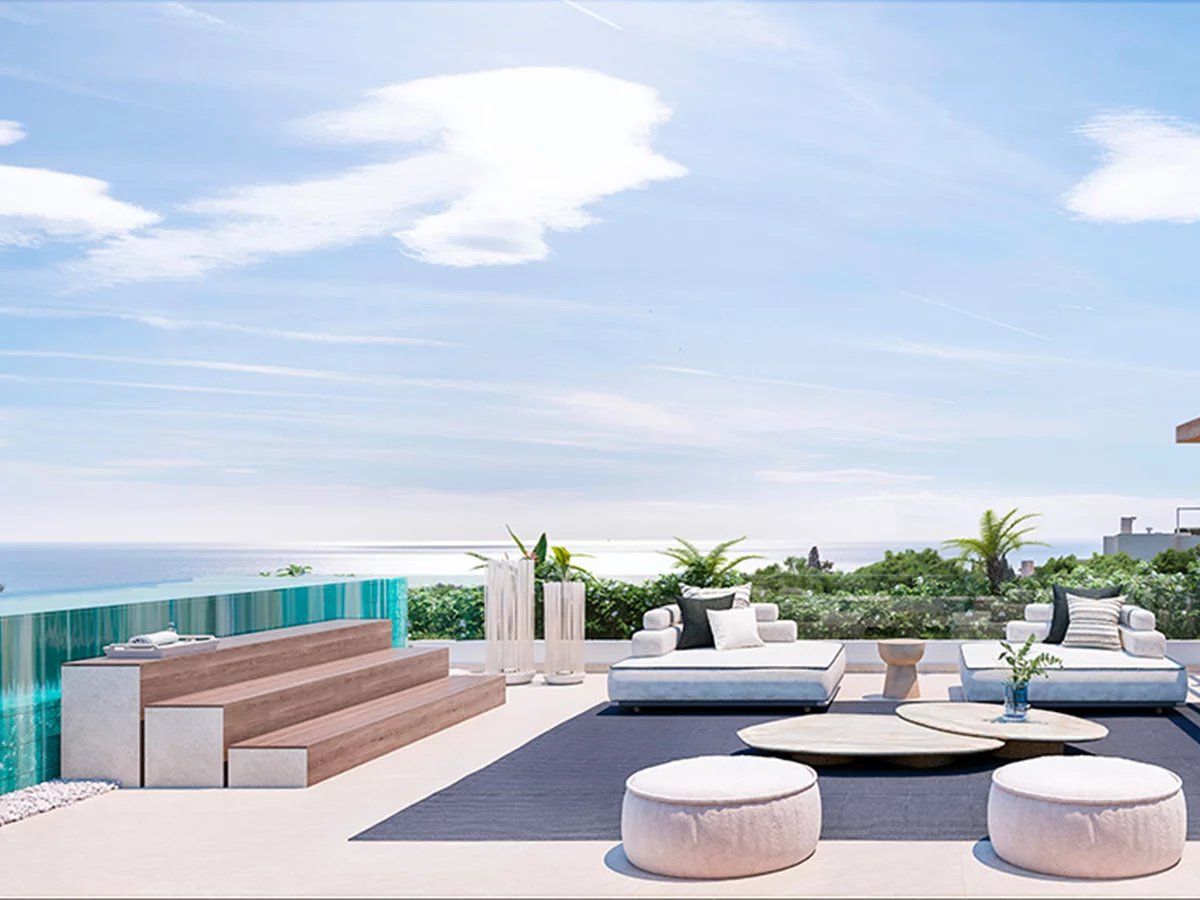 Garden area of new-build villa on 1,095 m2 plot, Cascada de Camoján